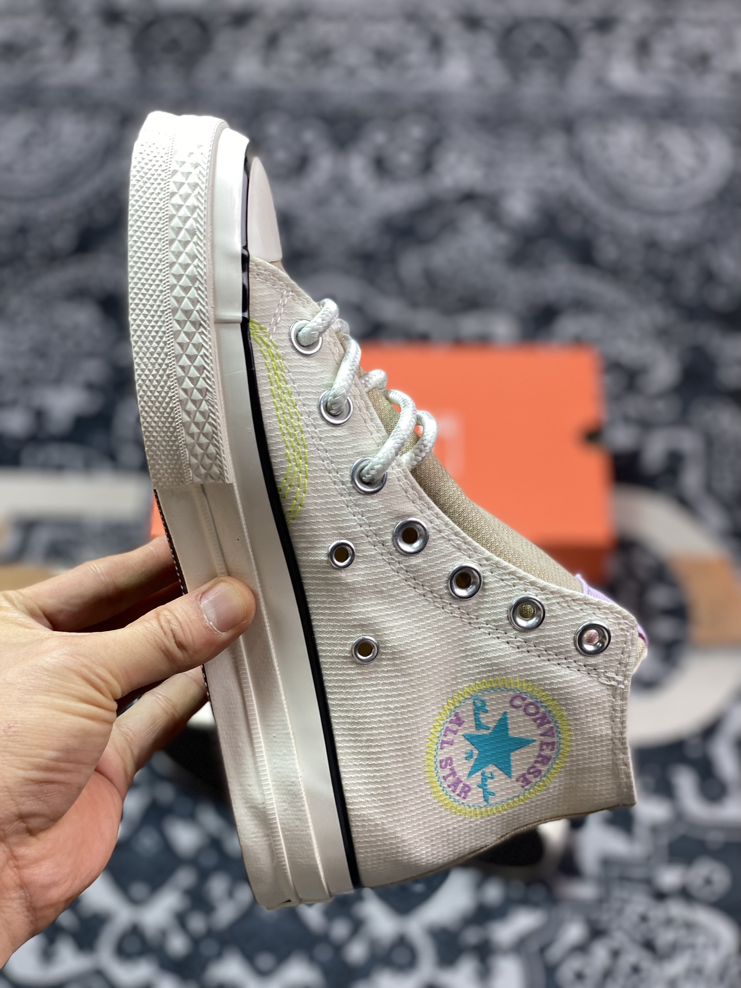 150 匡威Converse Chuck Taylor All Star 1970s High"Milky White/Blue"复古板鞋“米白卡其浅蓝粉”A09832C