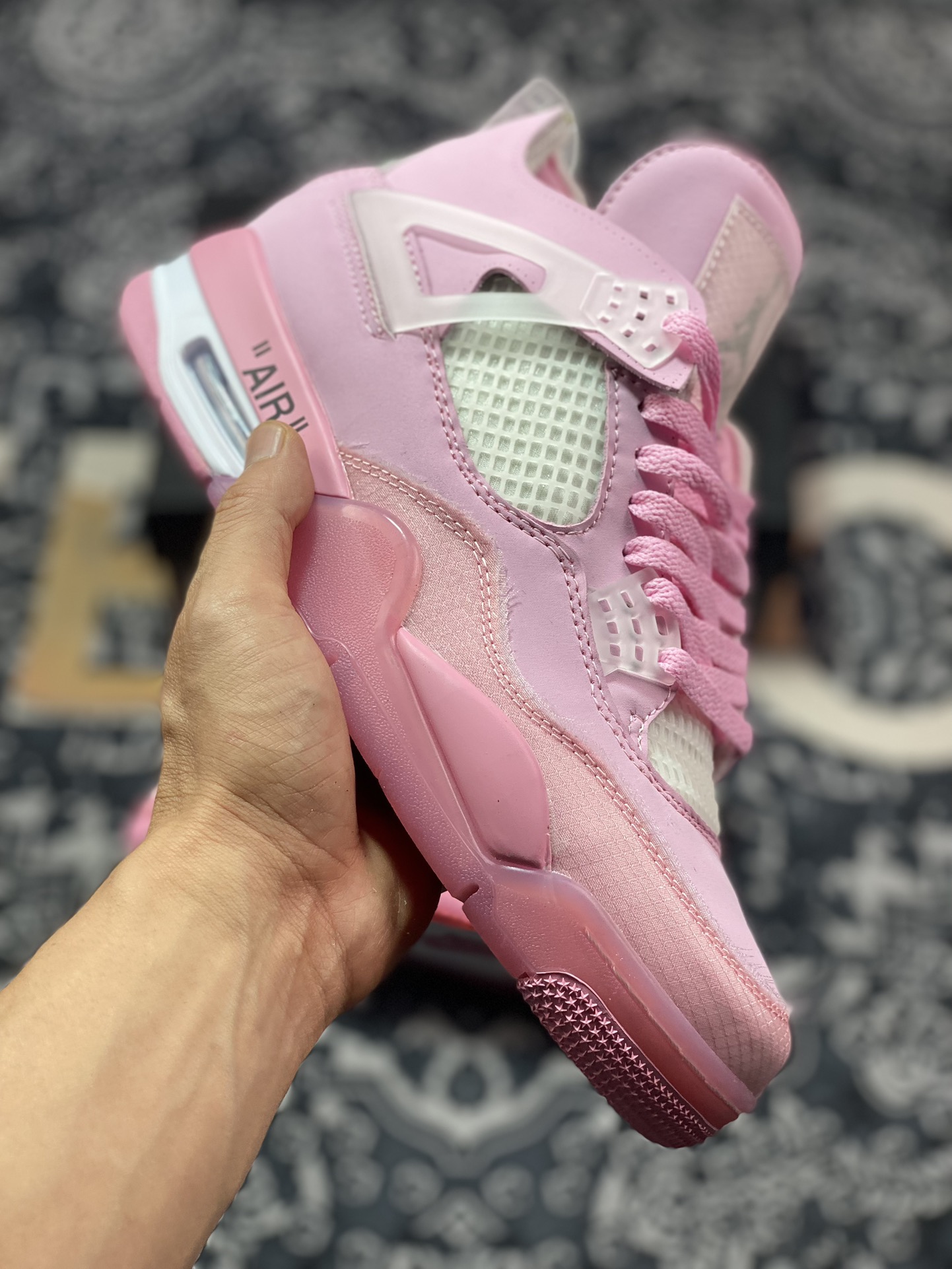 240 Off-White x Nike Air Jordan 4 Retro”Ice Pink”迈克尔·乔丹篮球鞋“OW冰淇淋浅粉”CV9388-105