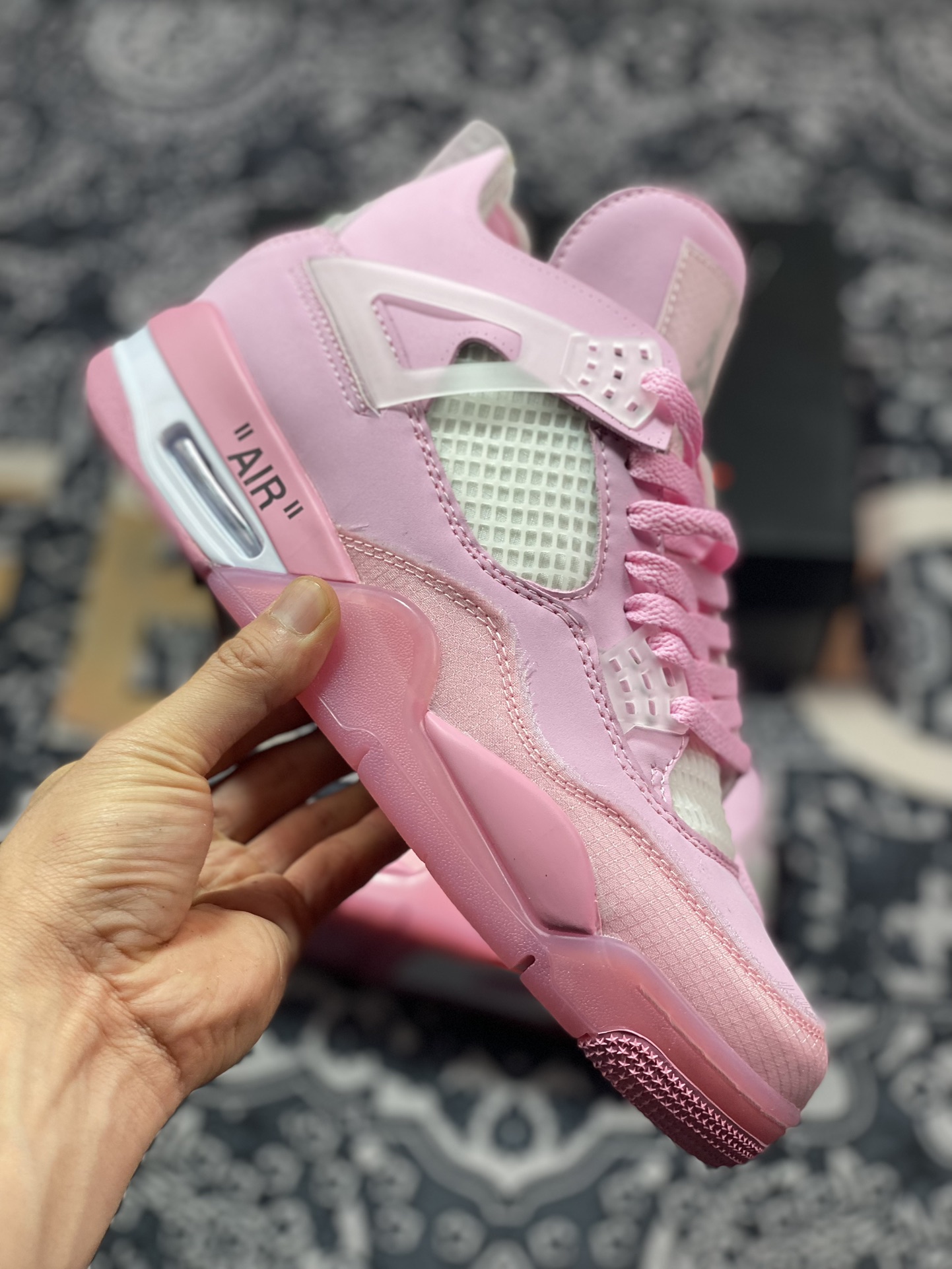 240 Off-White x Nike Air Jordan 4 Retro"Ice Pink"迈克尔·乔丹篮球鞋“OW冰淇淋浅粉”CV9388-105