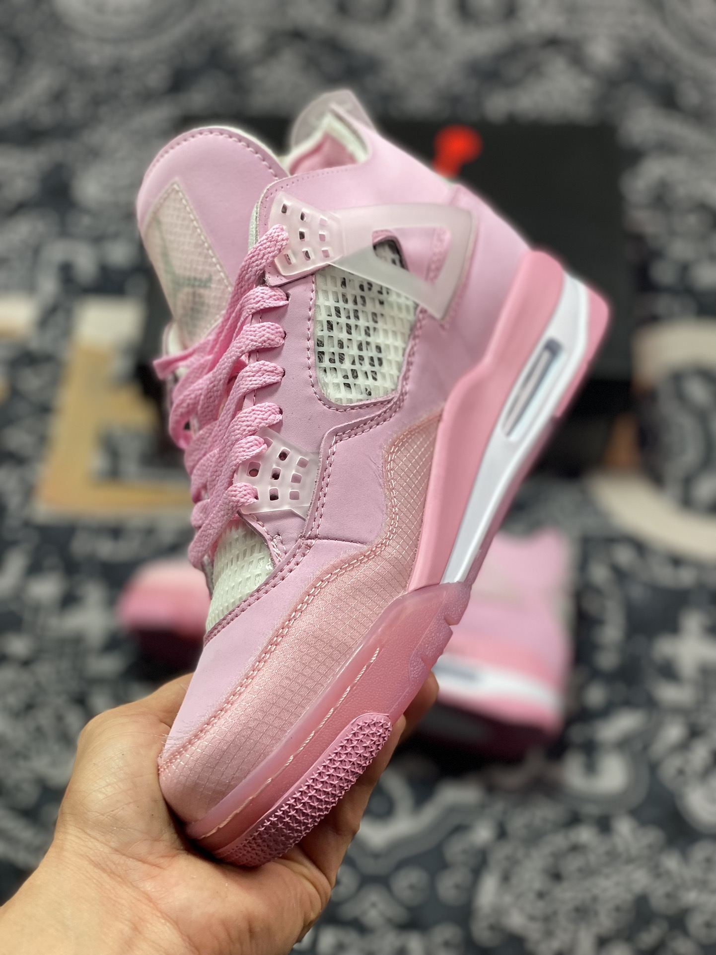 240 Off-White x Nike Air Jordan 4 Retro"Ice Pink"迈克尔·乔丹篮球鞋“OW冰淇淋浅粉”CV9388-105