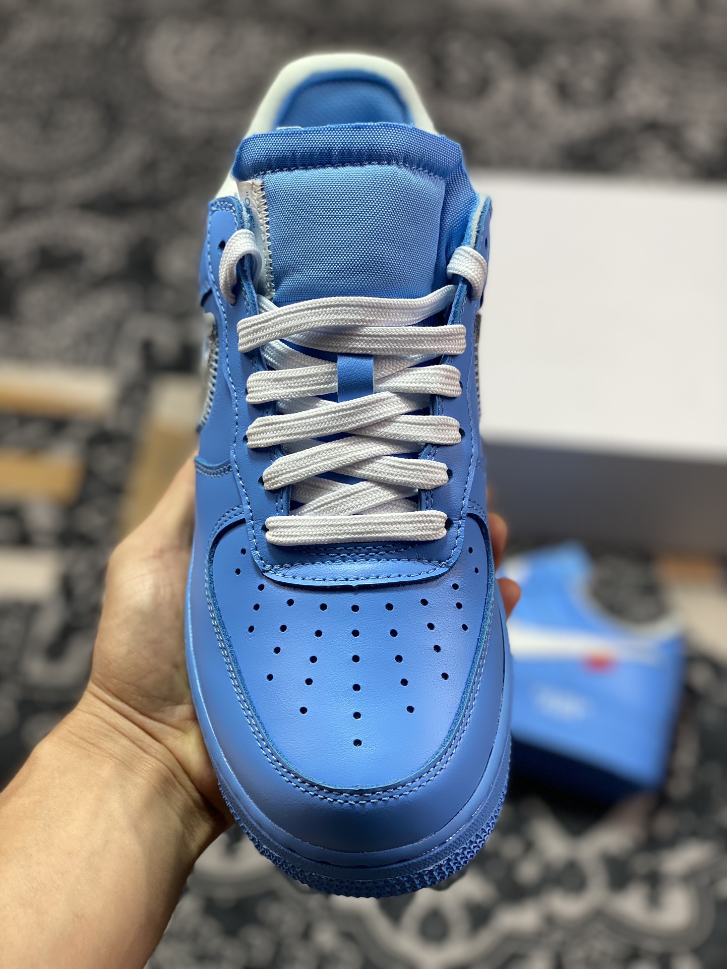 320 MoMA x Off-White x Nike Air Force 1'07 Low"MCA University Blue"空军一号板鞋“OW天空蓝银绑绳”CI1173-400