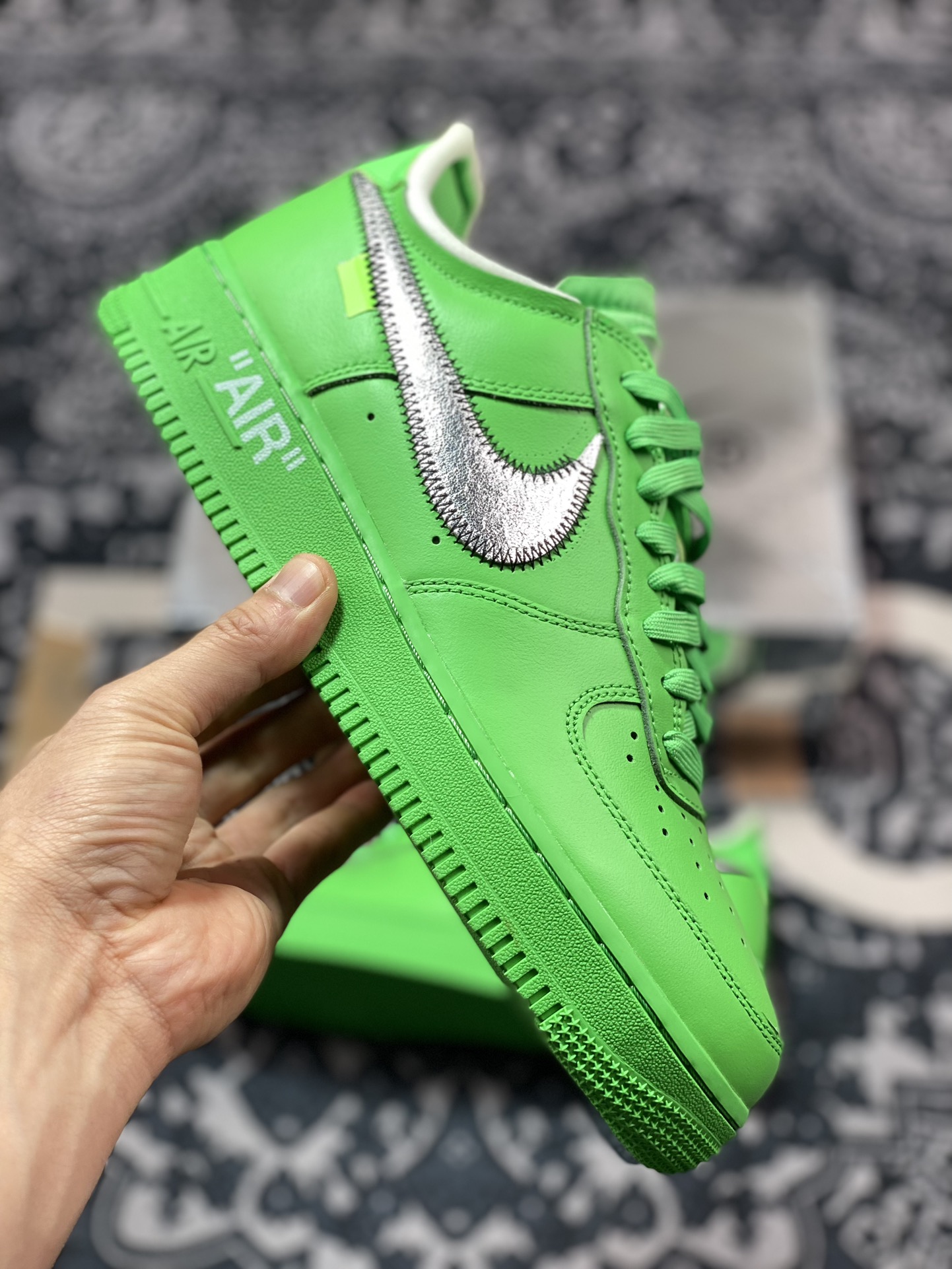 320 MoMA x Off-White x Nike Air Force 1'07 Low"MCA University Green"空军一号板鞋“OW天空绿银绑绳”DX1419-300