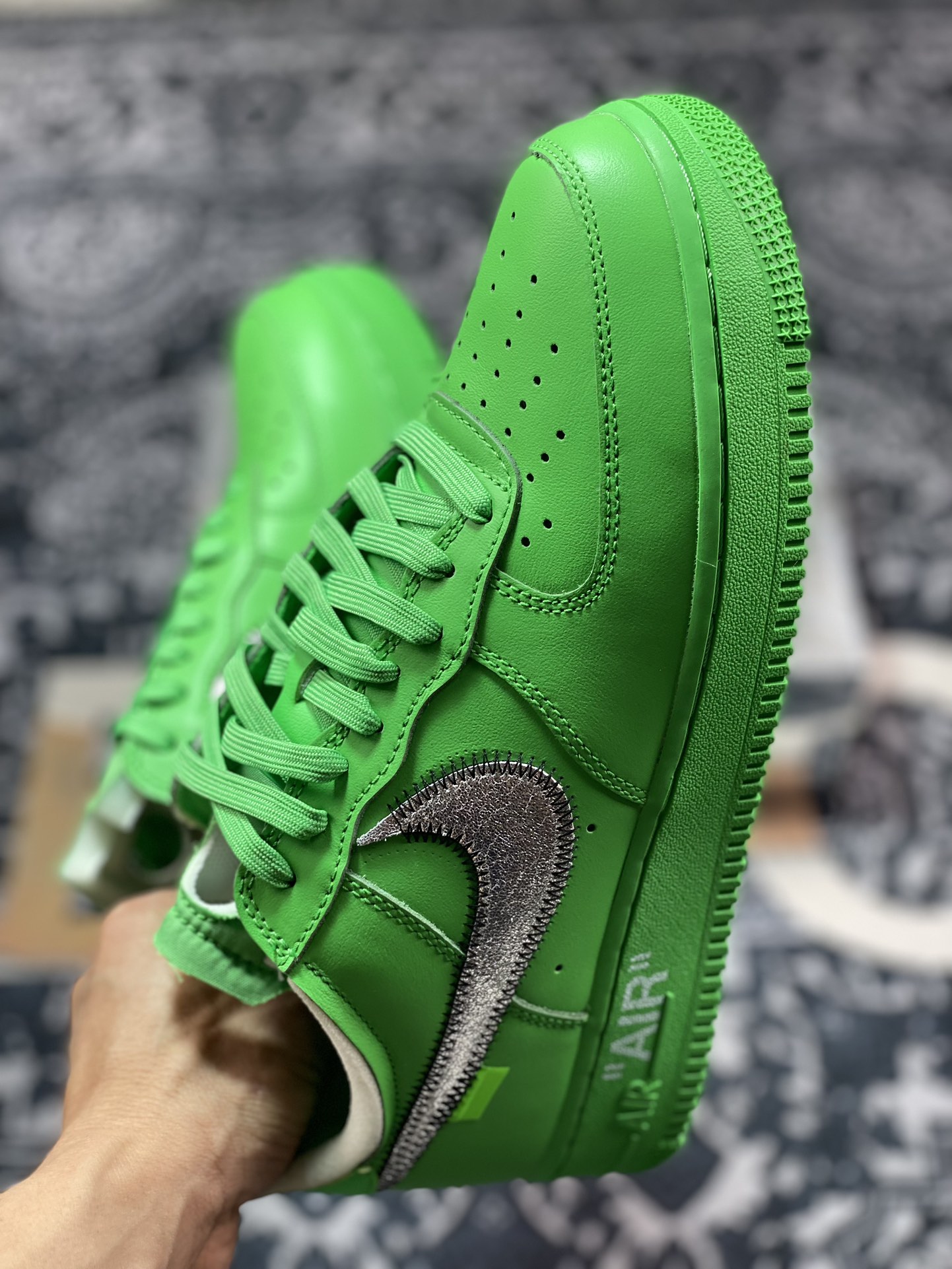 320 MoMA x Off-White x Nike Air Force 1'07 Low"MCA University Green"空军一号板鞋“OW天空绿银绑绳”DX1419-300