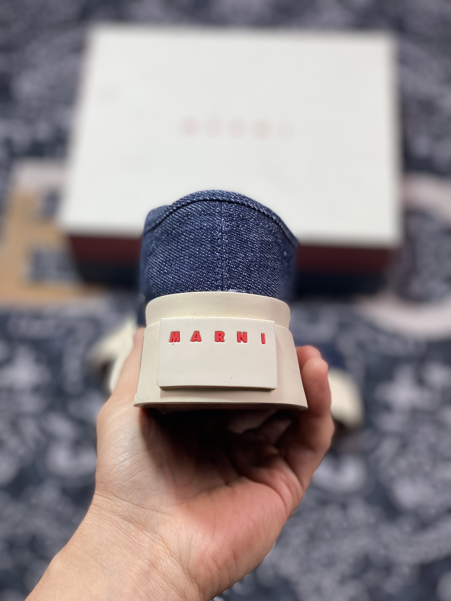 260 意大利奢侈品品牌-玛尼·Marni Pablo Denim Lace-up Sneaker 增高板鞋“丹宁牛仔布暗蓝”SNZW003020P415500B64