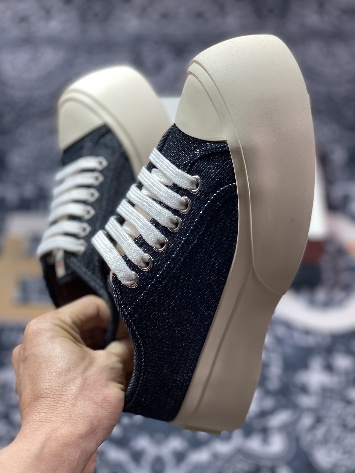 260 Marni Pablo Denim Lace-up Sneaker 巴勃罗系列低帮板鞋“丹宁牛仔布黑”SNZW003020P415500B64