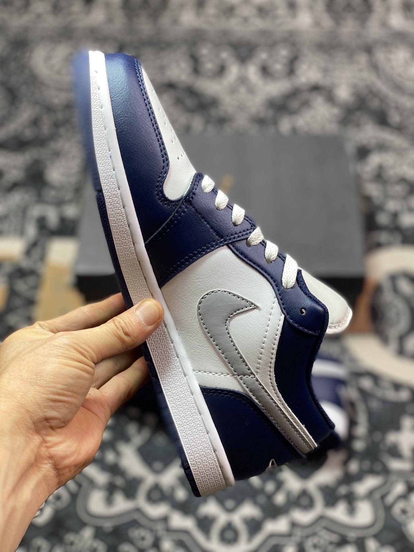 200 原厂级别 Air Jordan 1 Retro Low 白蓝灰 553558-141