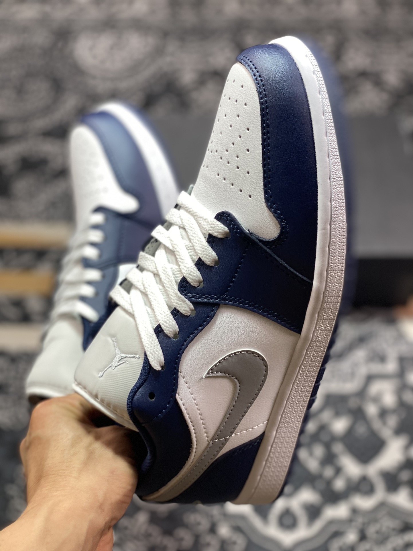 200 原厂级别 Air Jordan 1 Retro Low 白蓝灰 553558-141