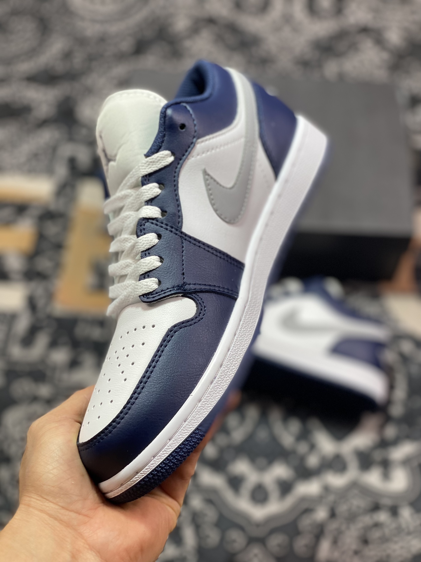 200 原厂级别 Air Jordan 1 Retro Low 白蓝灰 553558-141