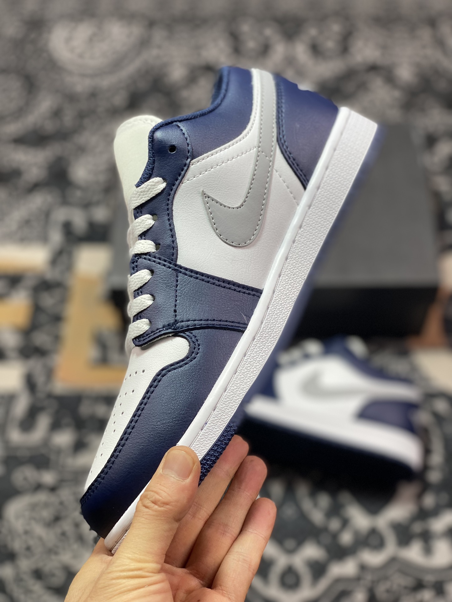 200 原厂级别 Air Jordan 1 Retro Low 白蓝灰 553558-141