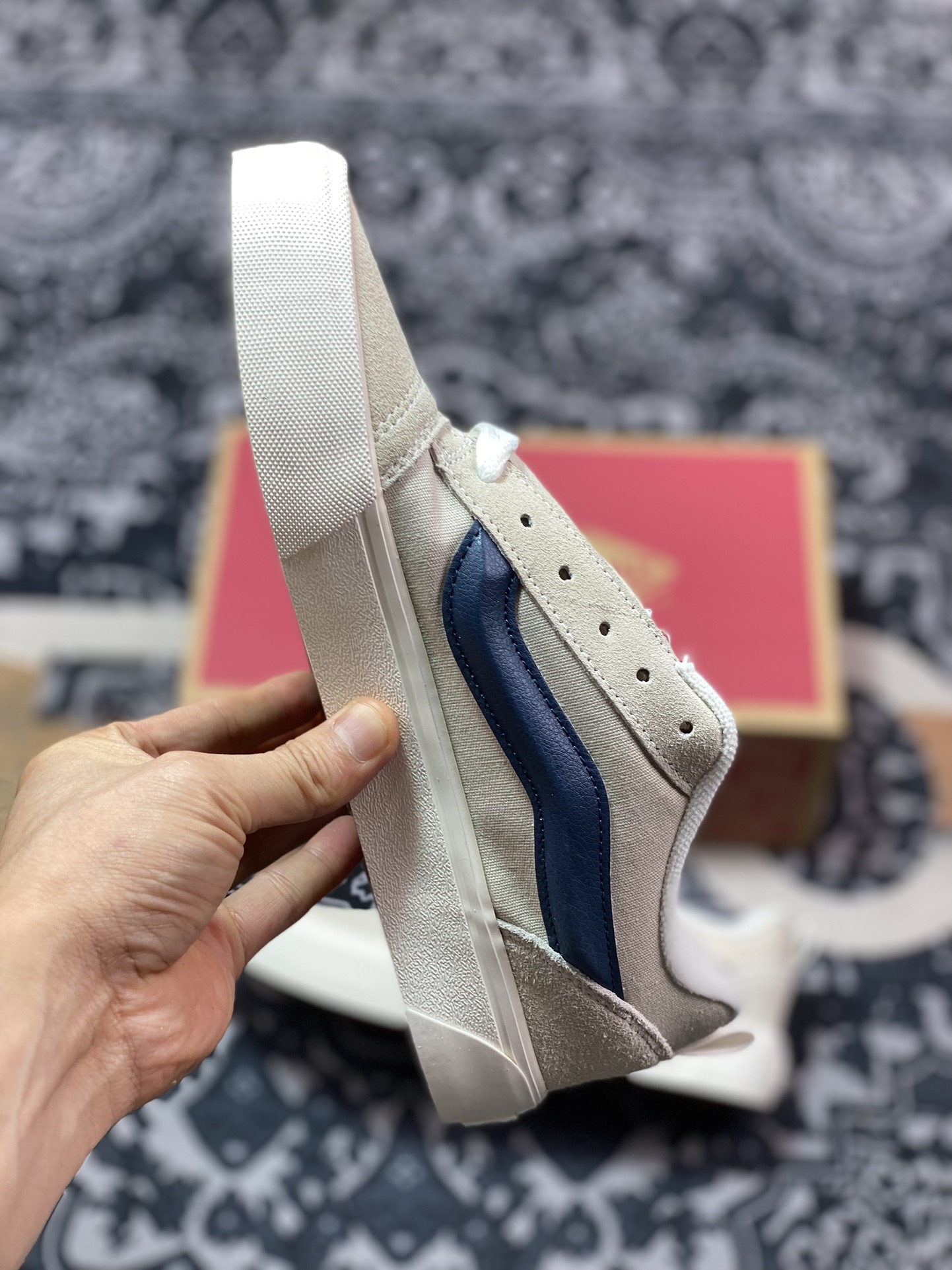 140 真标 Vans Classics Knu Skool 范斯官方 灰蓝厚鞋舌面包鞋