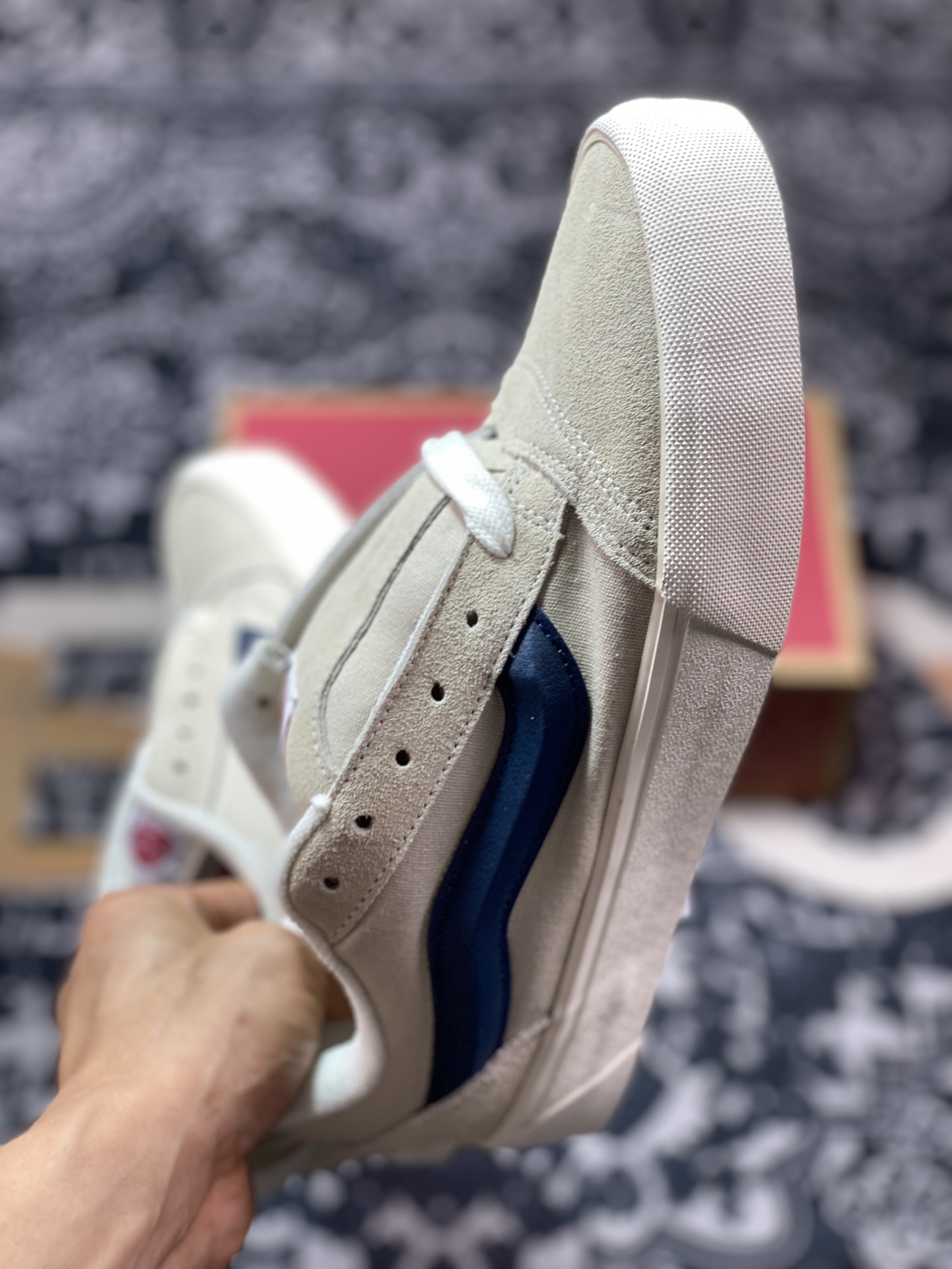 140 真标 Vans Classics Knu Skool 范斯官方 灰蓝厚鞋舌面包鞋