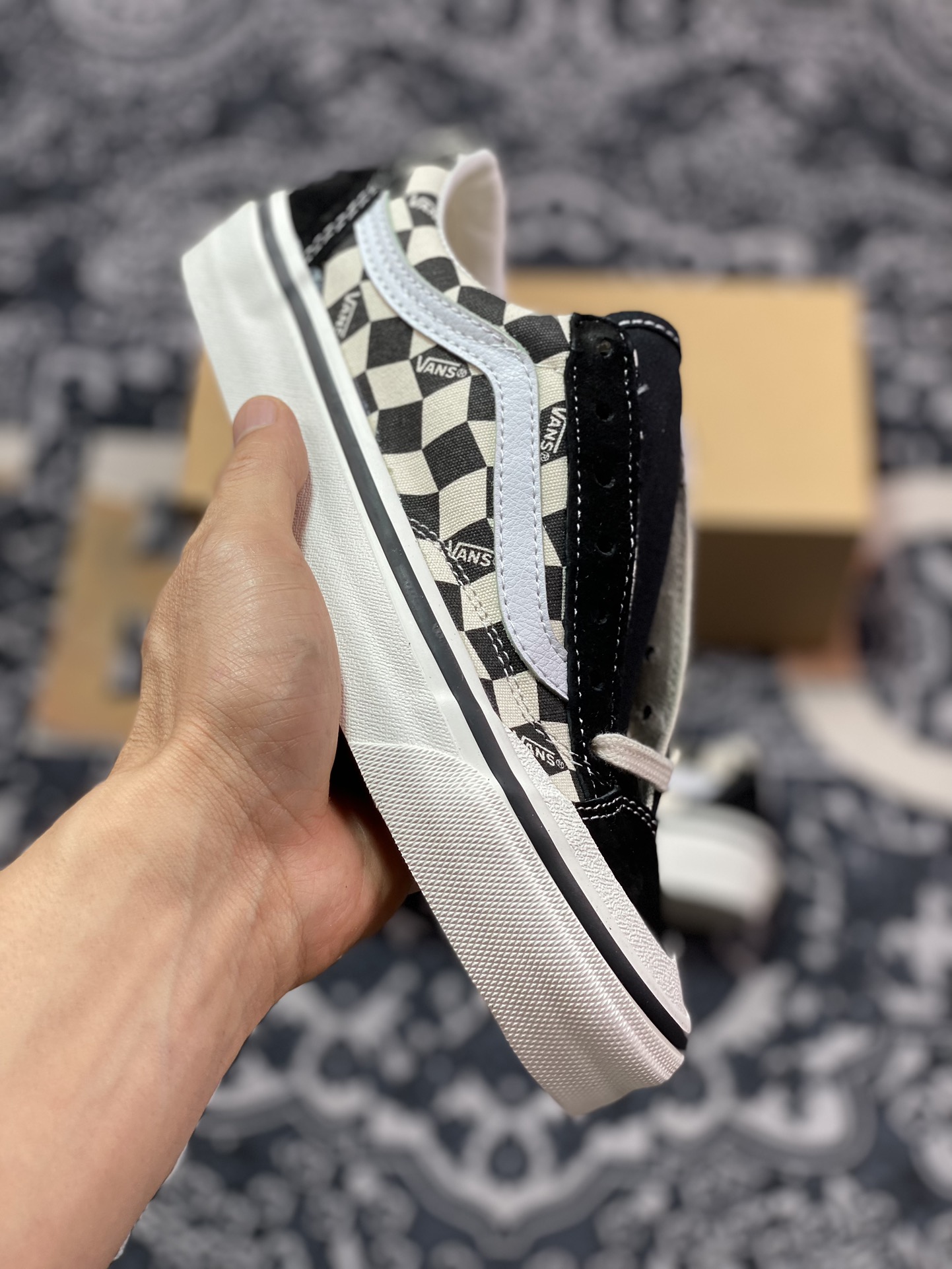 150 真标 Vans Old Skool Reissue 136 范斯官方包头格子帆布硫化鞋 VN000MT6BPQ