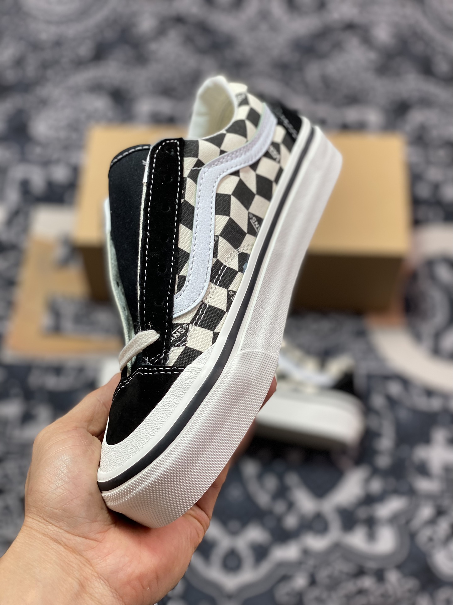 150 真标 Vans Old Skool Reissue 136 范斯官方包头格子帆布硫化鞋 VN000MT6BPQ