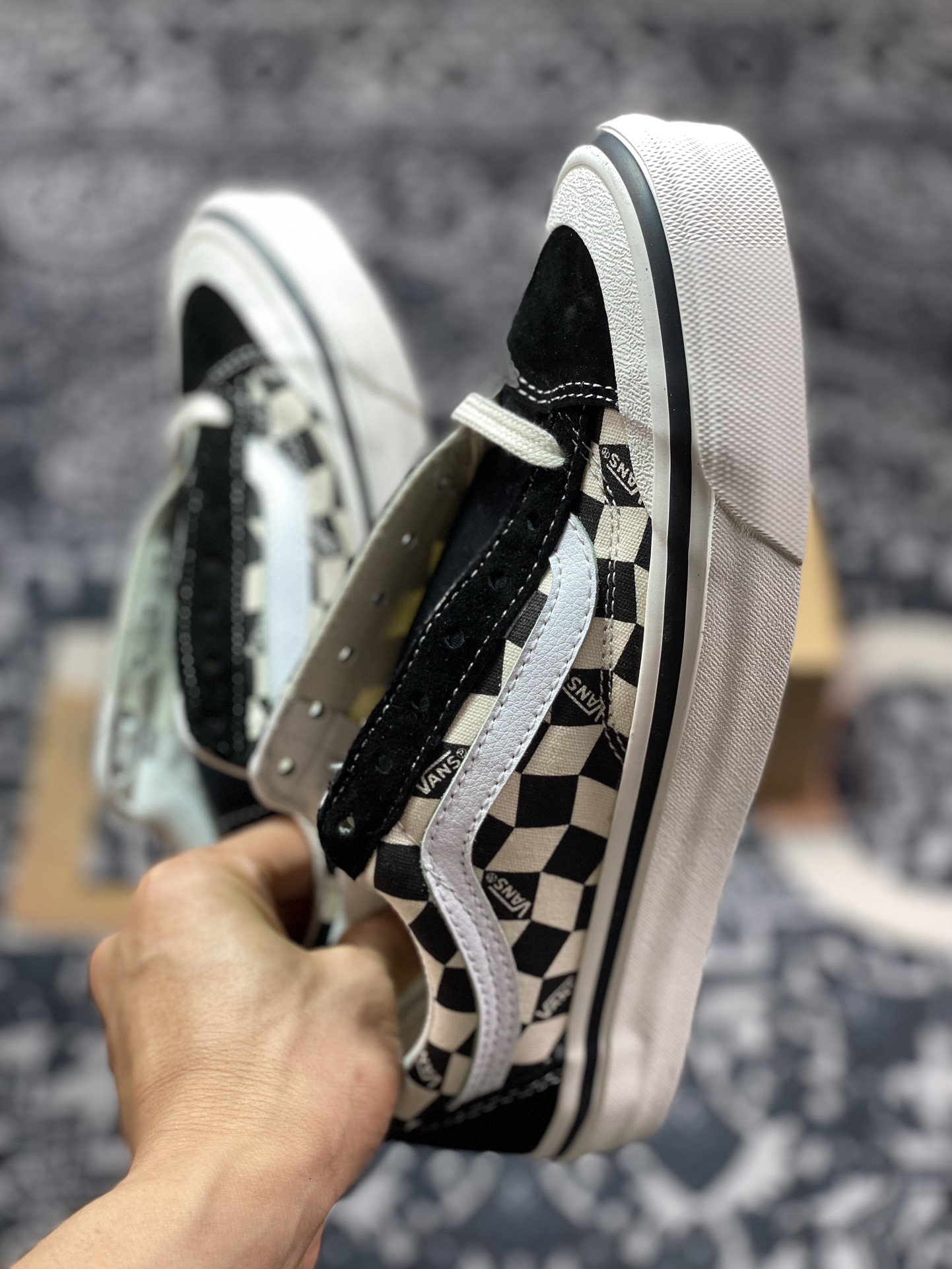 150 真标 Vans Old Skool Reissue 136 范斯官方包头格子帆布硫化鞋 VN000MT6BPQ