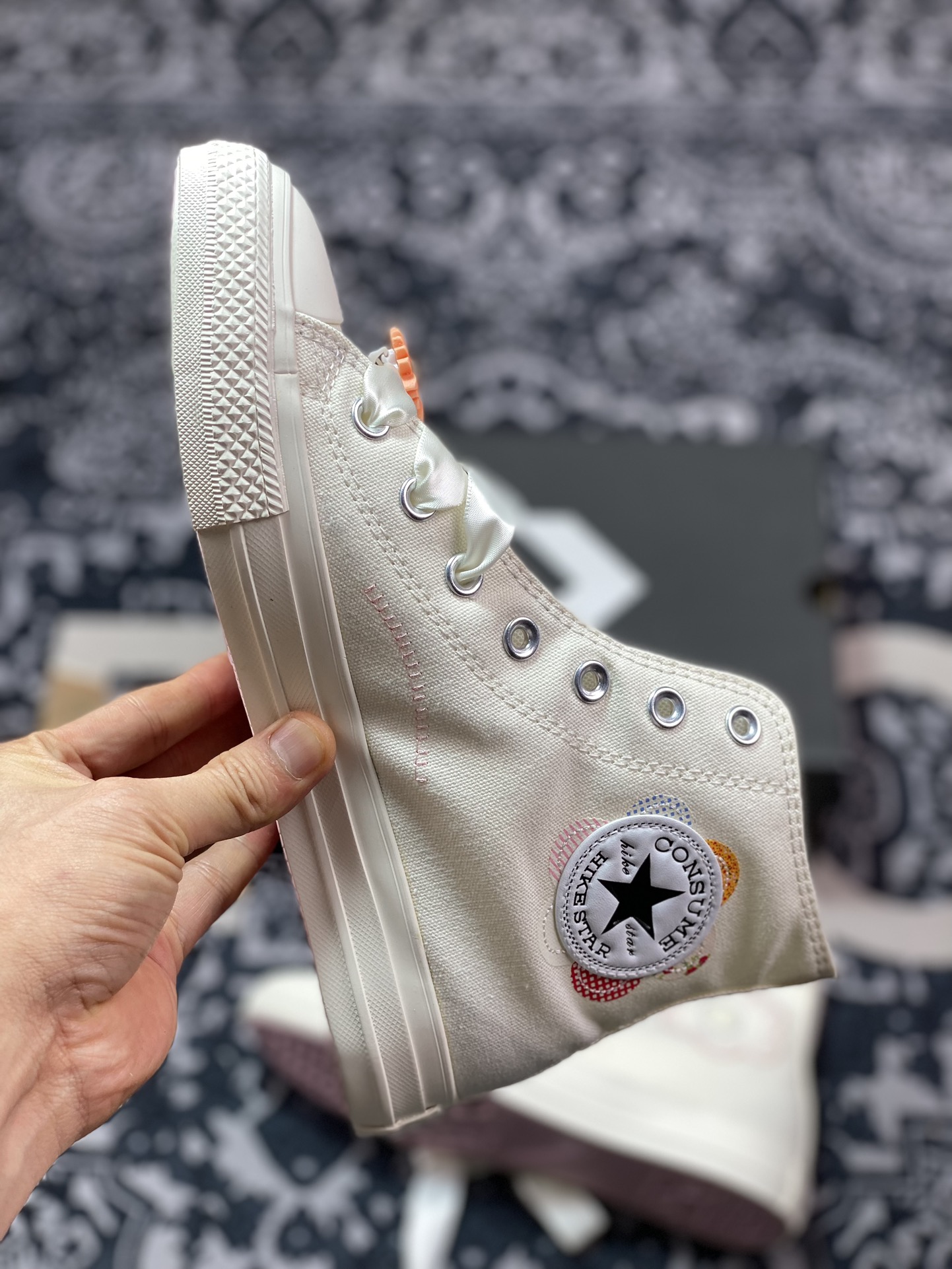 140 真标 Converse All Star系列 复古雏菊小碎花 A05195C