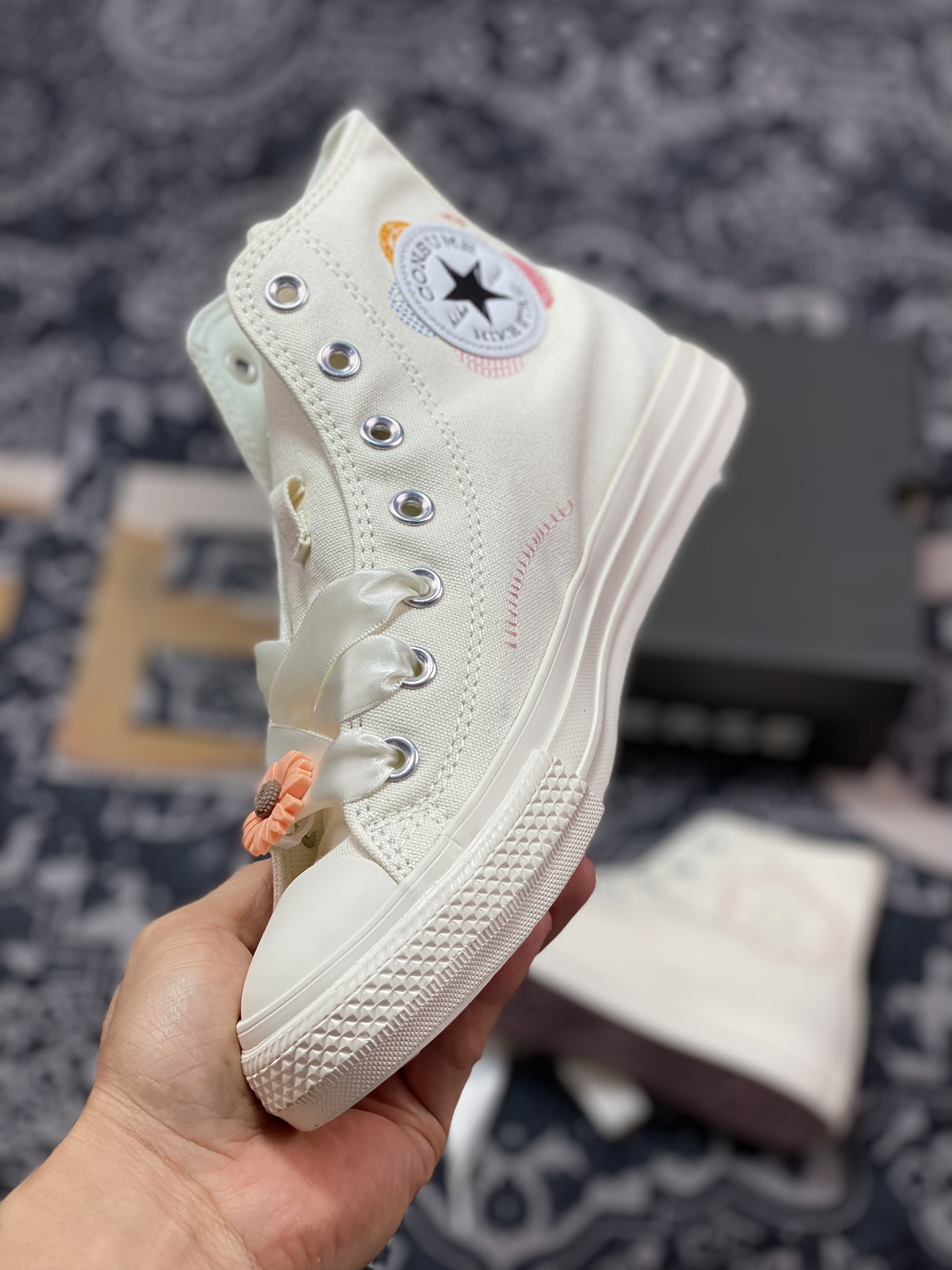 140 真标 Converse All Star系列 复古雏菊小碎花 A05195C