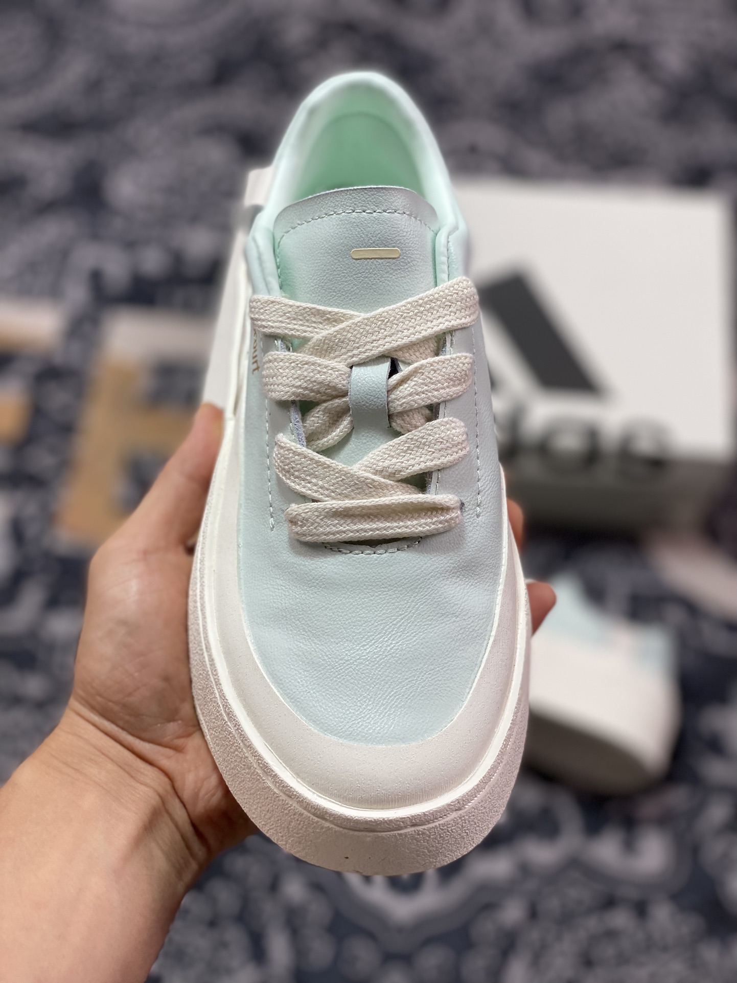 280 Adidas Labcourt Low Lab球场系列经典板鞋“皮革浅绿薄荷绿”IF1708