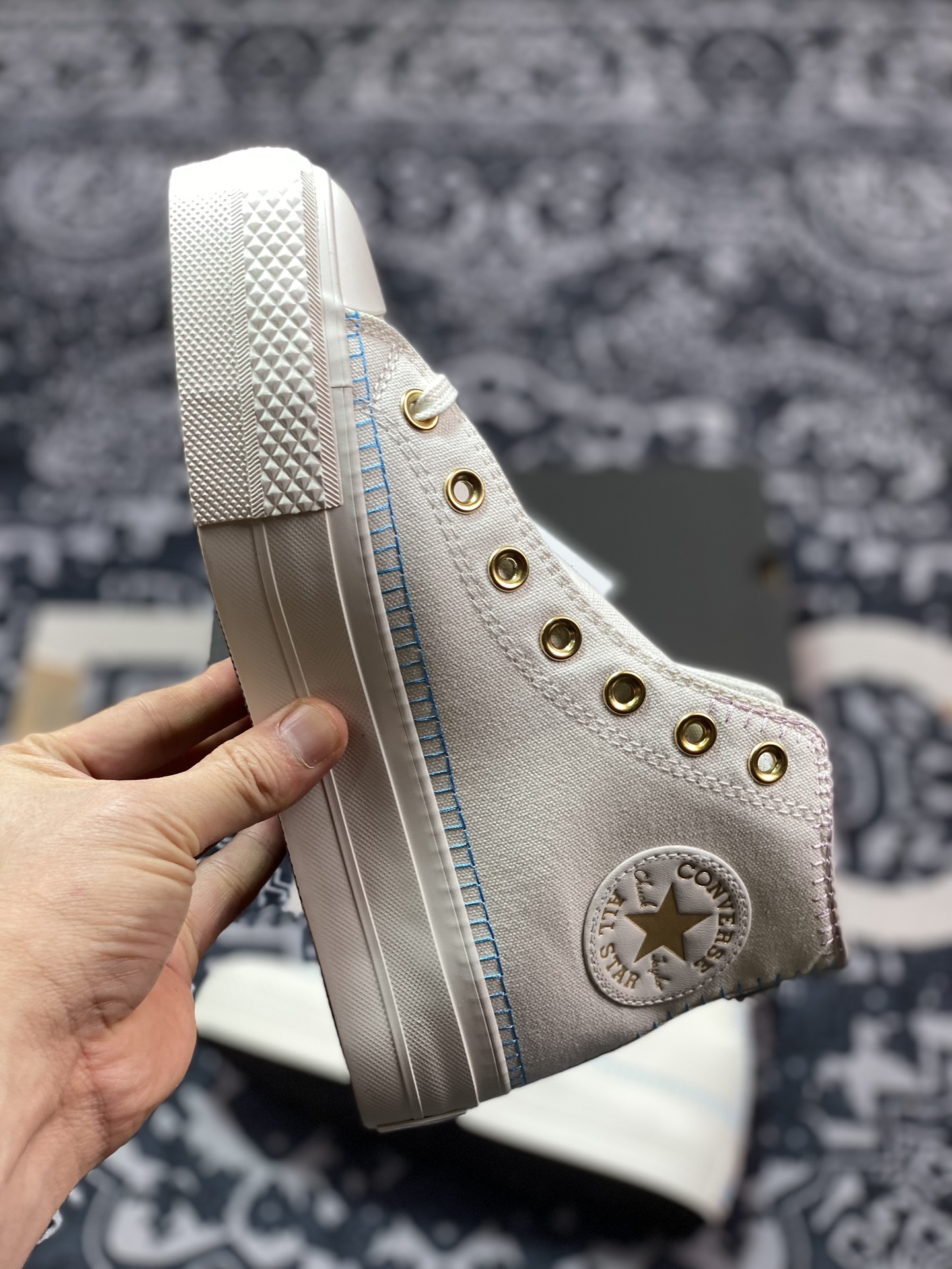 130 真标 Converse All Star Lift 小雏菊 匡威官方 厚底小雏菊金扣帆布鞋 A08732C