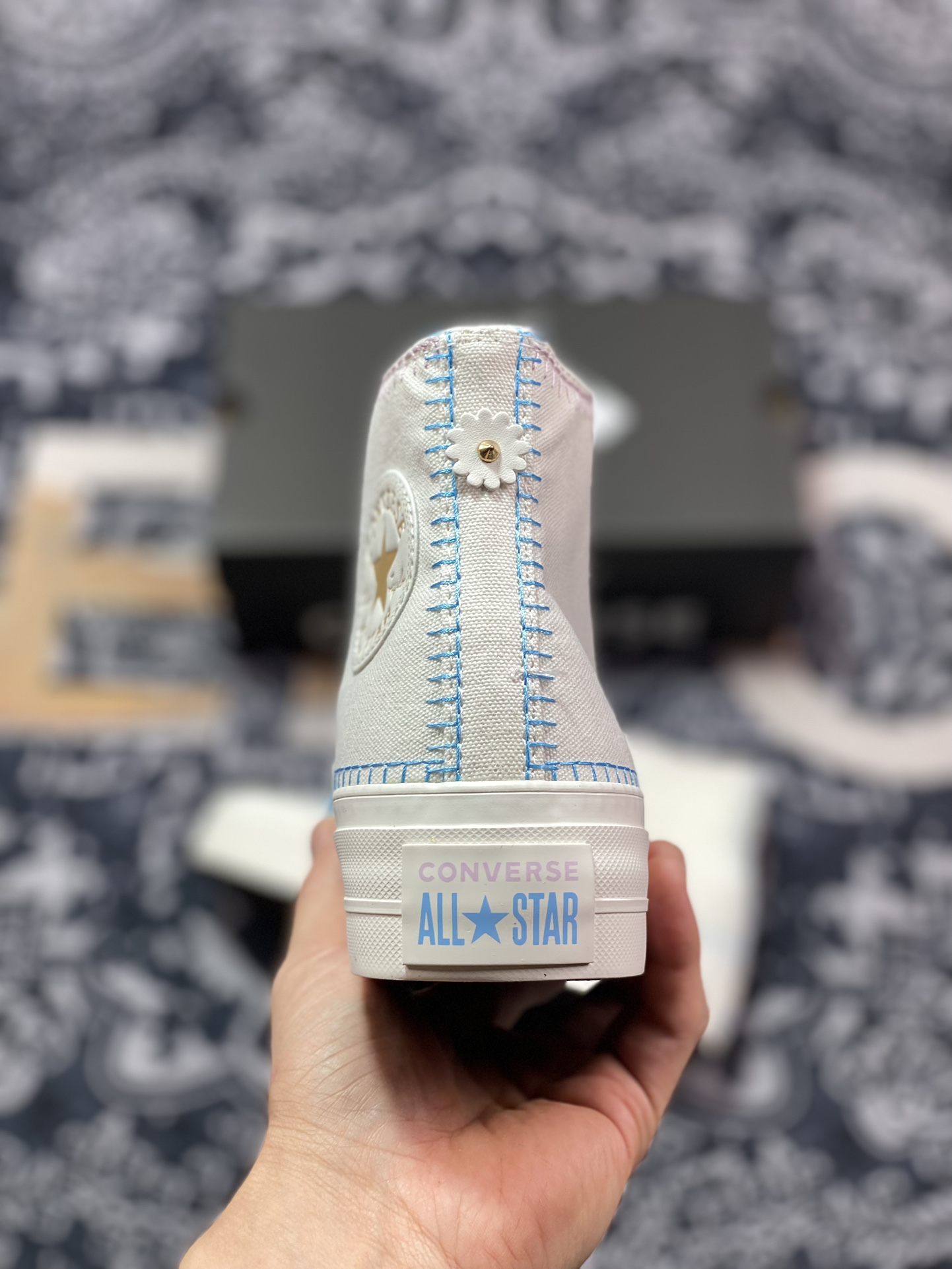 130 真标 Converse All Star Lift 小雏菊 匡威官方 厚底小雏菊金扣帆布鞋 A08732C