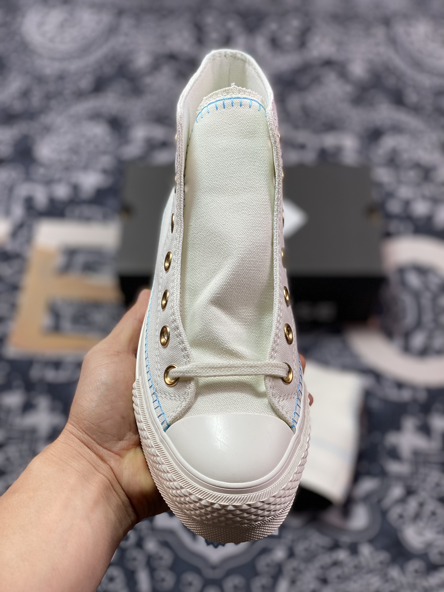 130 真标 Converse All Star Lift 小雏菊 匡威官方 厚底小雏菊金扣帆布鞋 A08732C