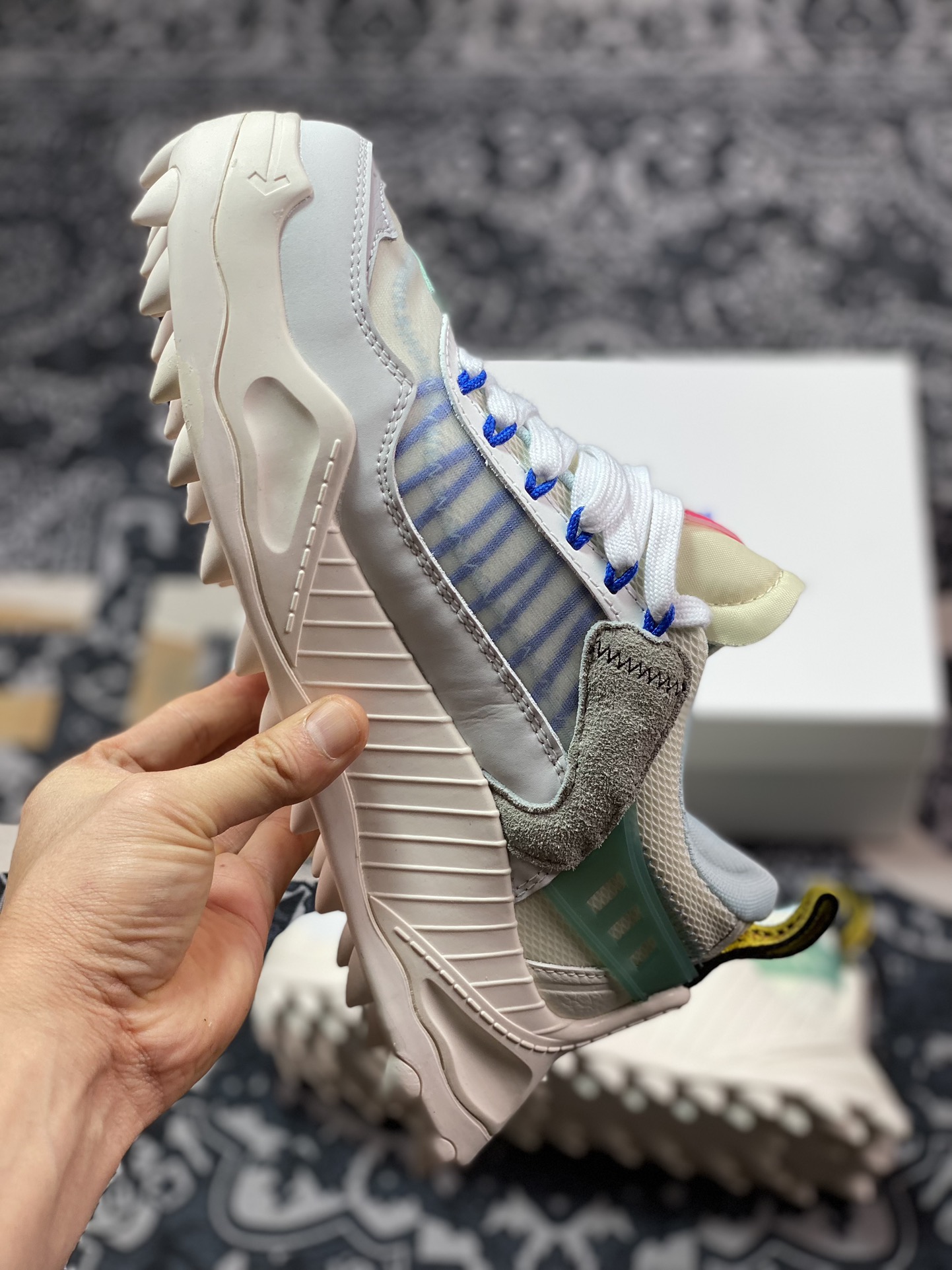 380 Off-White ODSY-1000 Chunky Arrow 系列低帮箭头增高运动鞋“米白蓝薄荷绿”OMIA139R208000530133