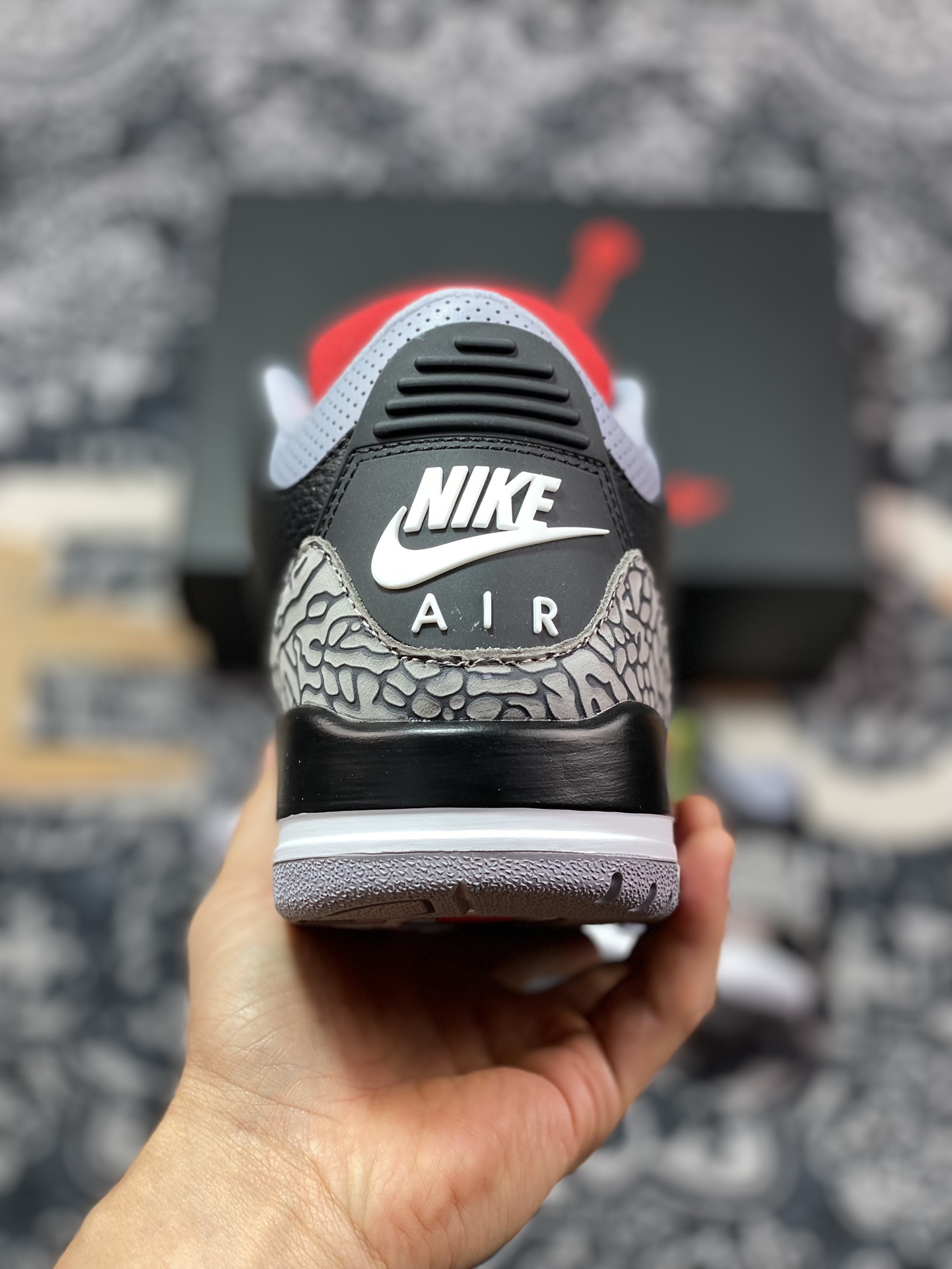 450 Air Jordan 3 Retro Black cement 黑水泥 854262-001