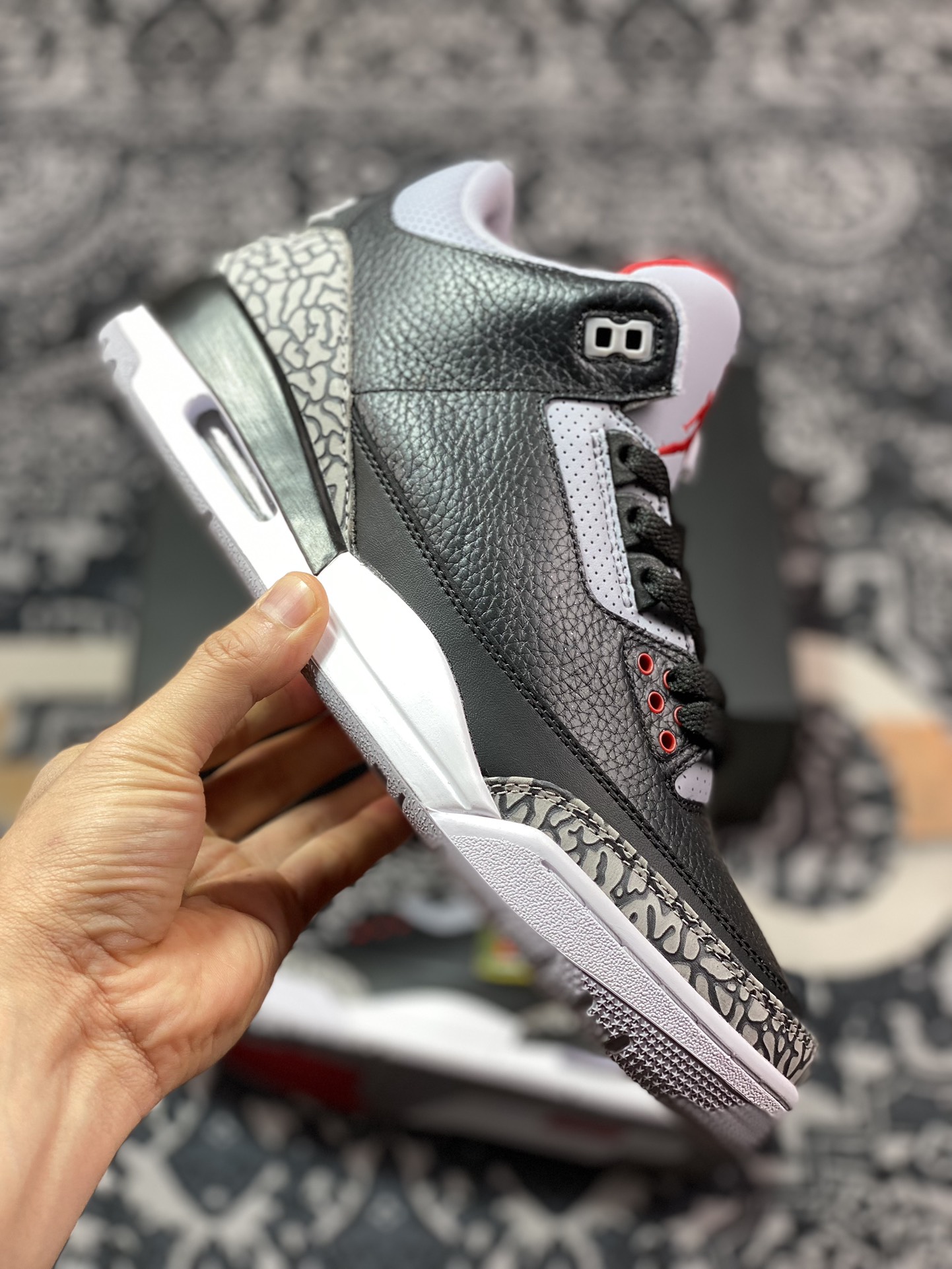 450 Air Jordan 3 Retro Black cement 黑水泥 854262-001