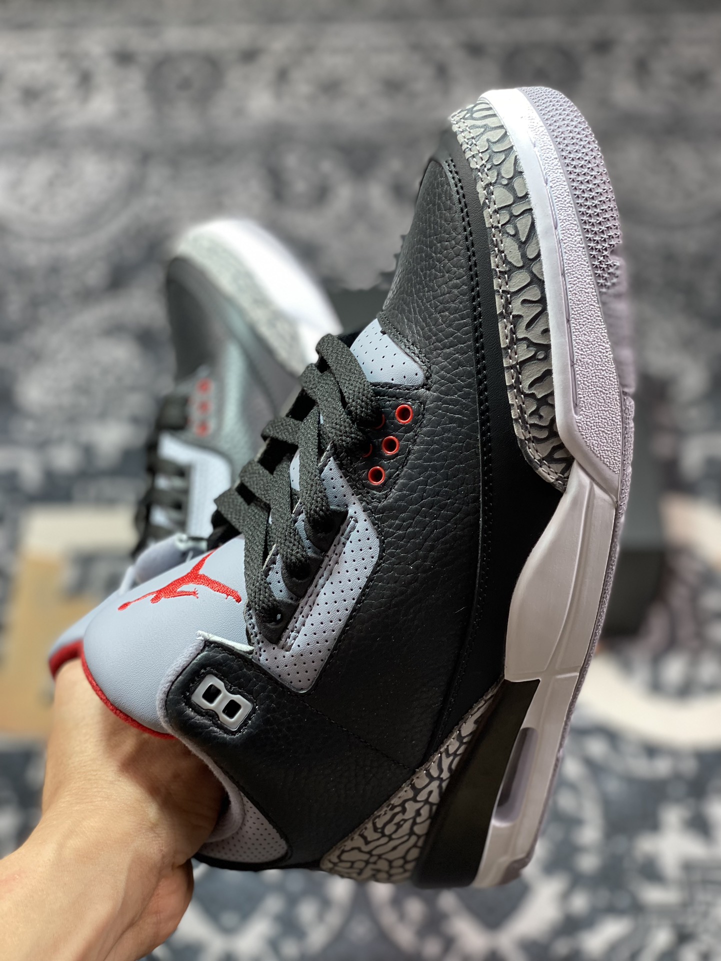 450 Air Jordan 3 Retro Black cement 黑水泥 854262-001