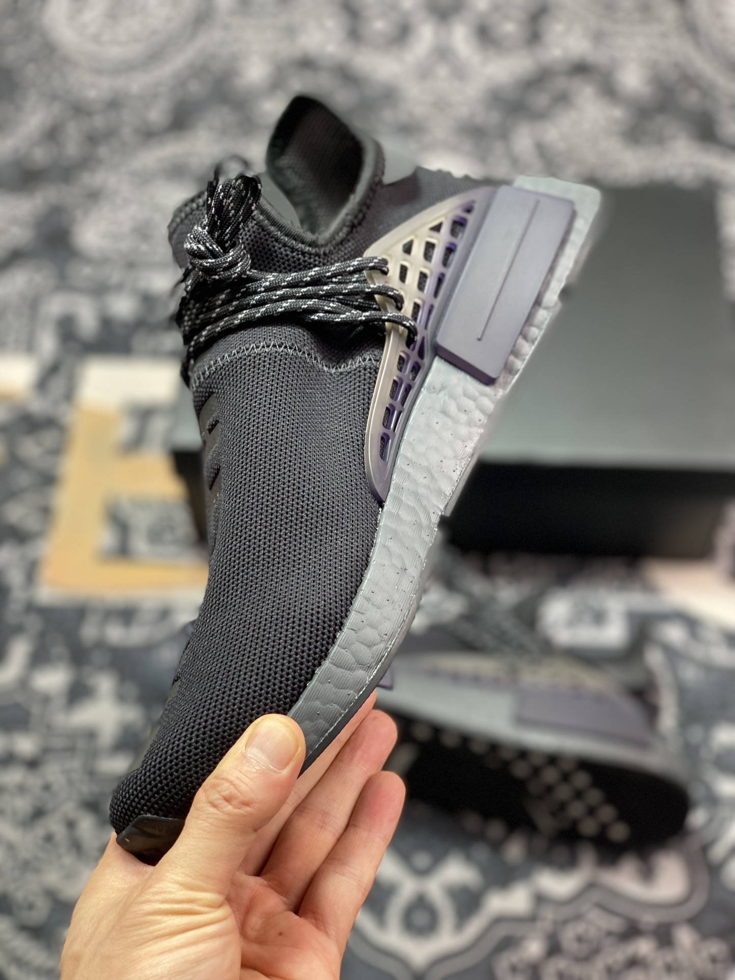 260 原装级别 AD 阿迪 PW Human Race NMD 菲董联名 爆米花中底运动休闲鞋 GX2487