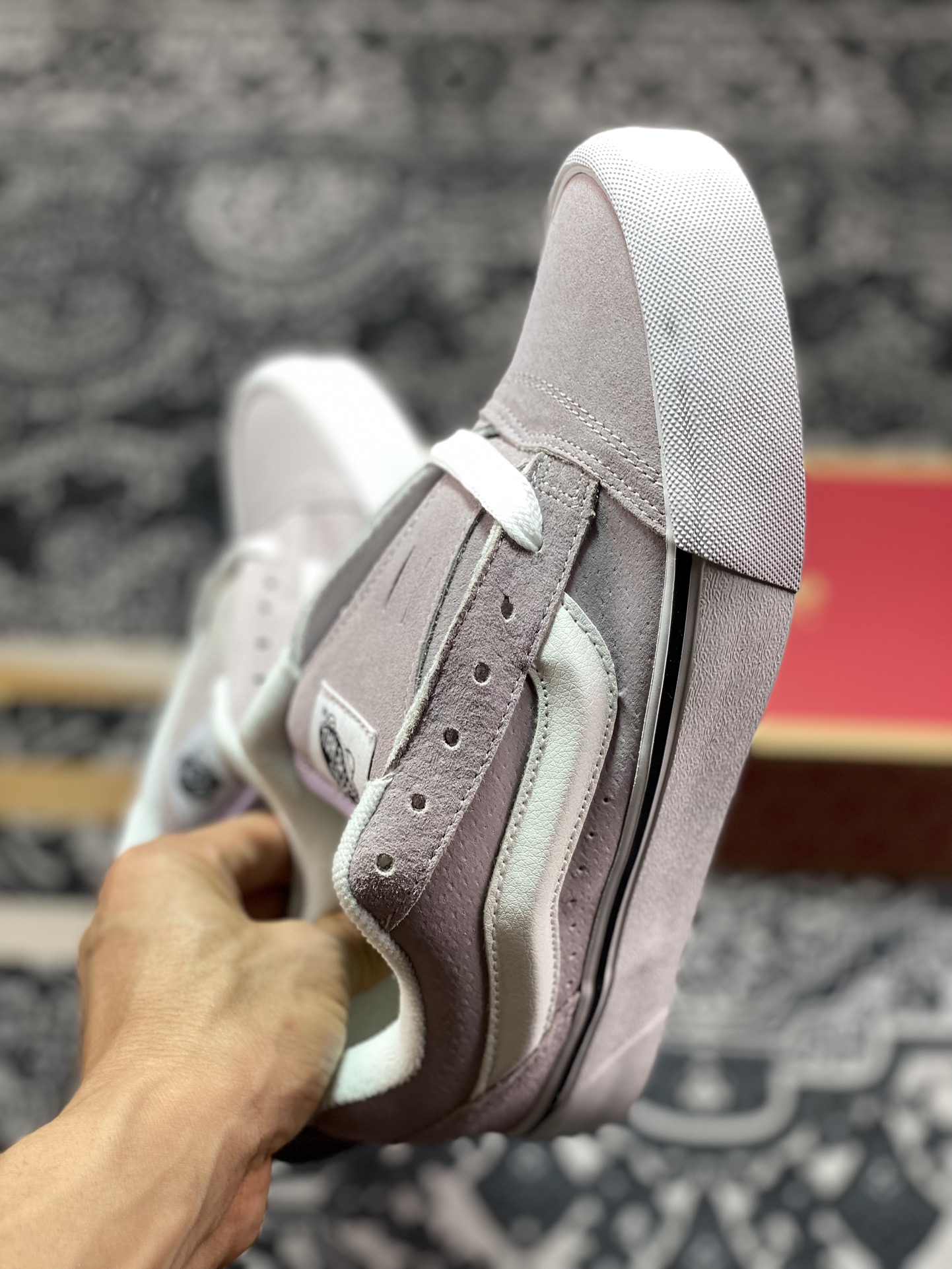 140 真标Vans Classics Knu Skool 范斯新款 藕粉色面包鞋