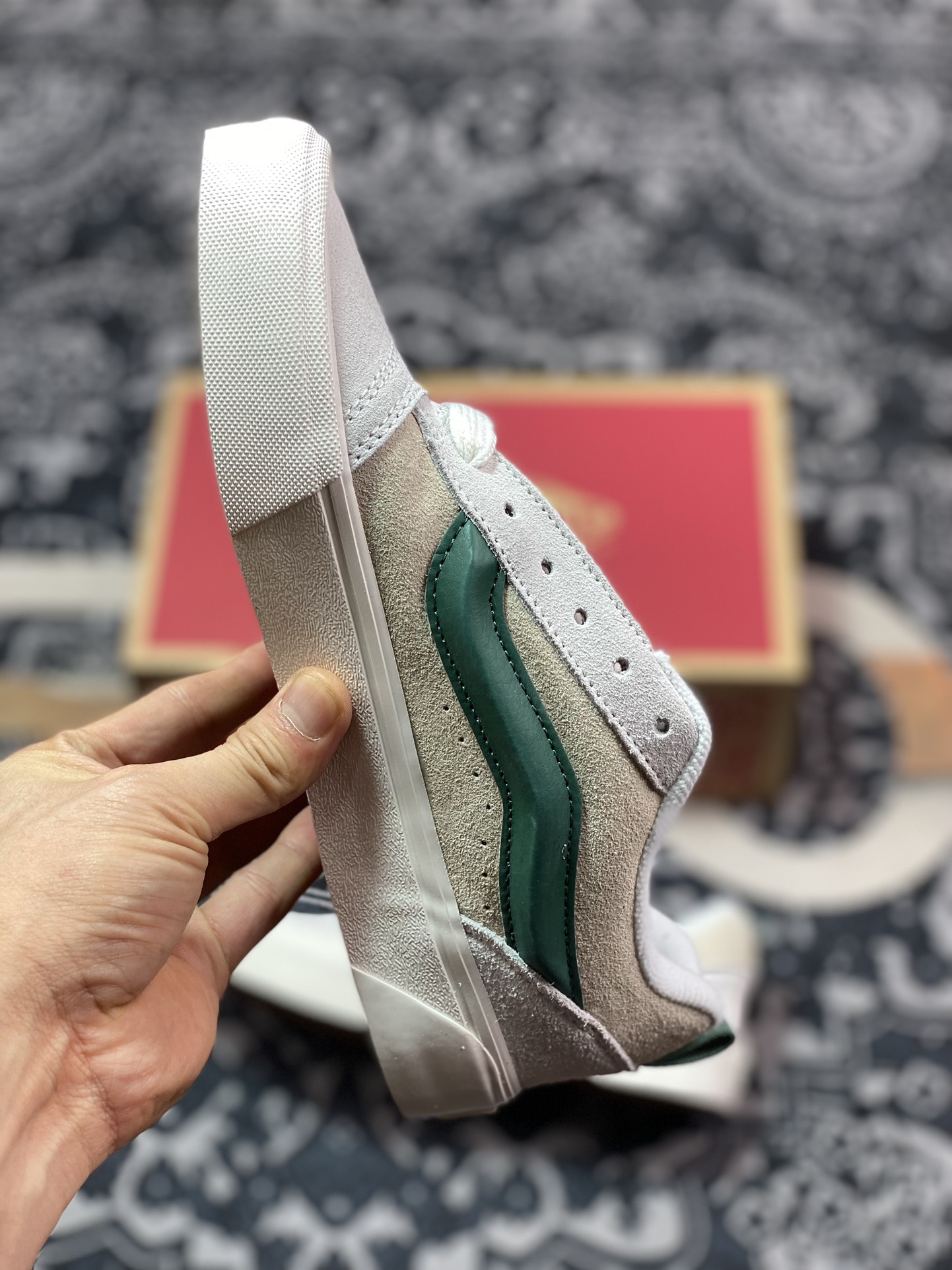 140 真标 Vans Classics Knu Skool 范斯官方新款 灰绿面包鞋