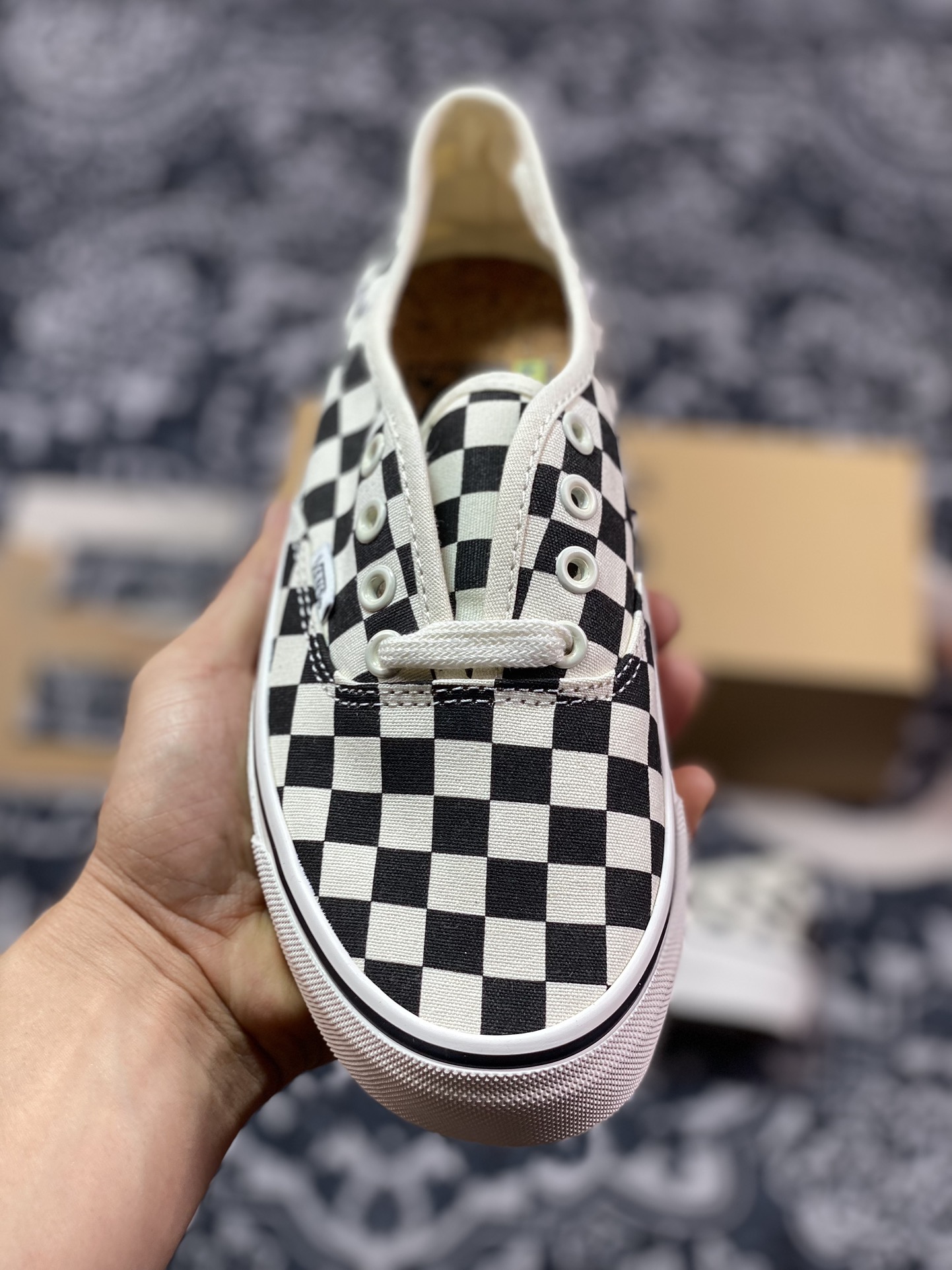 130 Vans Authentic VR3环保系列 黑白棋盘格软木塞低帮帆布滑板鞋 VN0A4BX5BPS