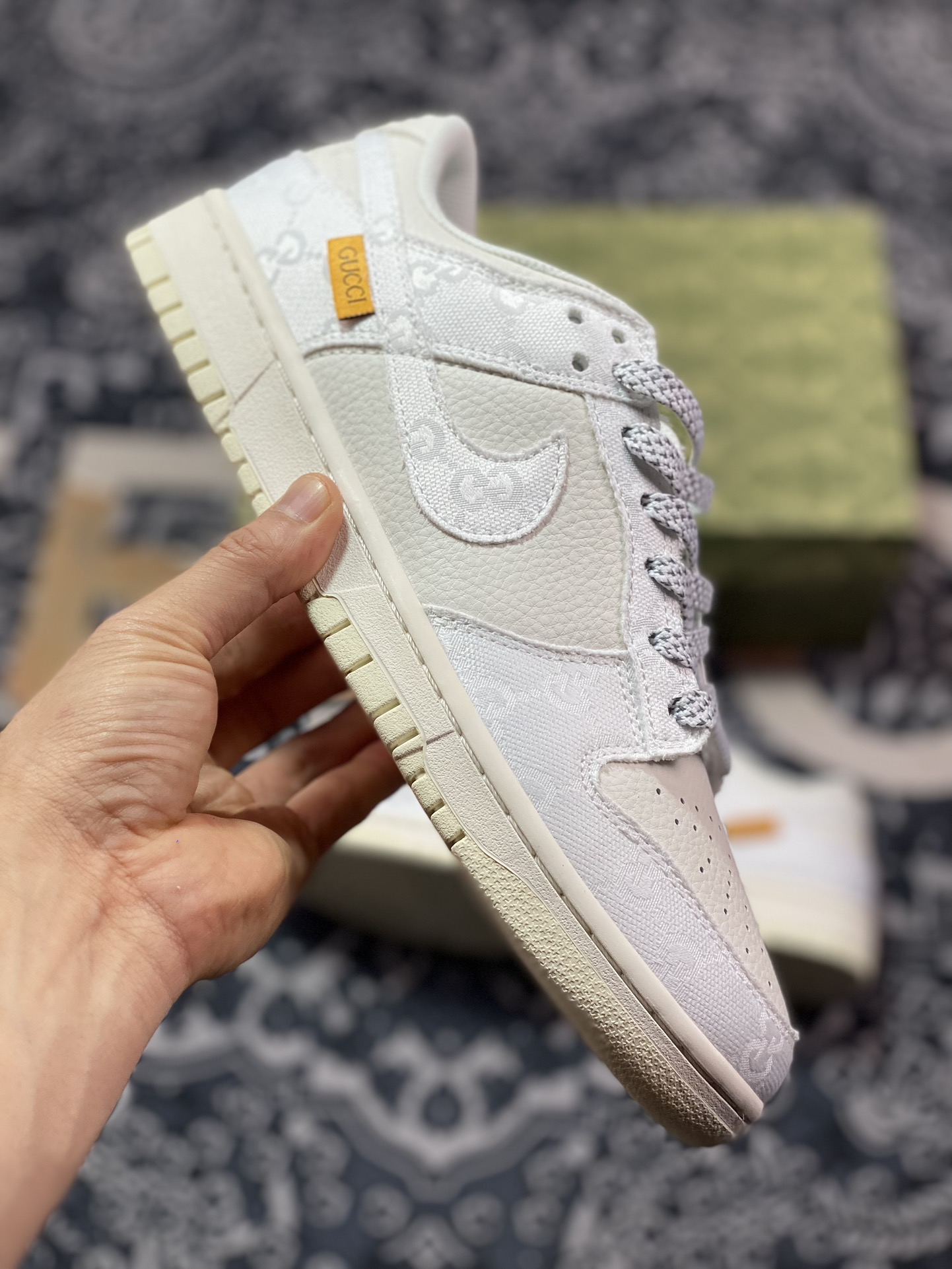 280 原装级别 NK Dunk Low Retro ”DIY高端定制” 古驰米白牛仔布 BB9676-312