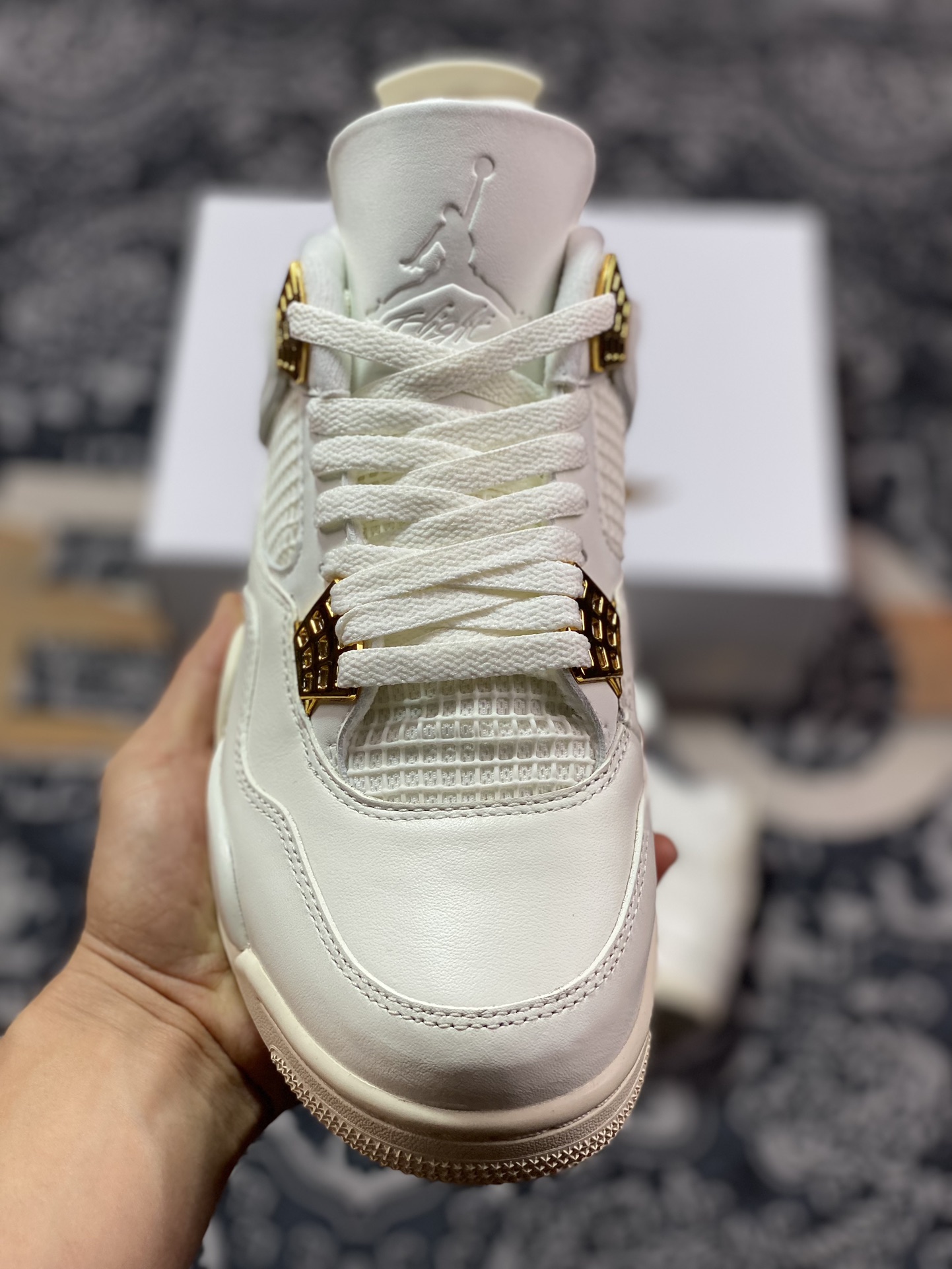 450 优选 原装级别 高端零售专供 Jordan Air Jordan 4 “Metallic Gold”白色 AQ9129-170