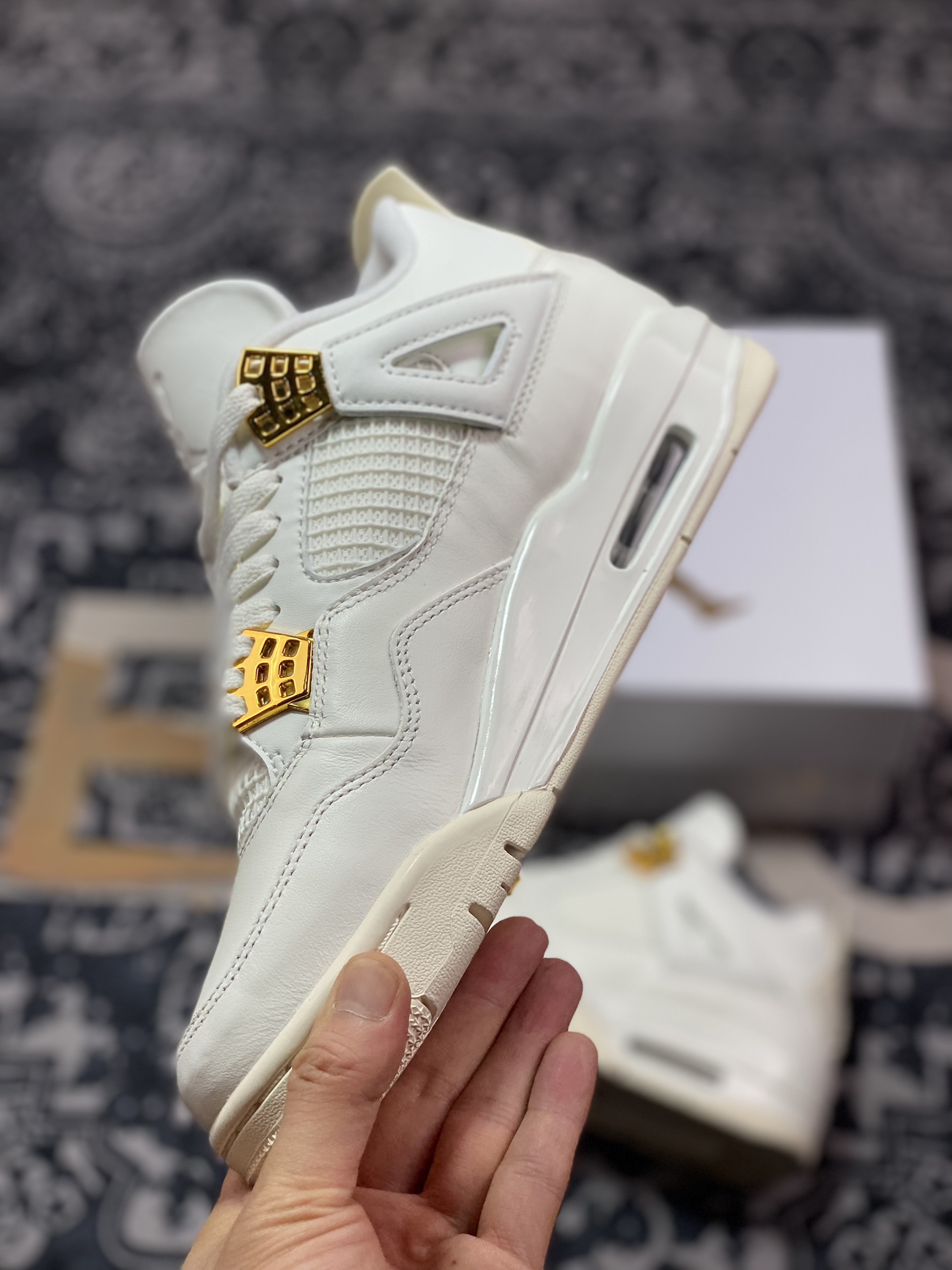 450 优选 原装级别 高端零售专供 Jordan Air Jordan 4 “Metallic Gold”白色 AQ9129-170