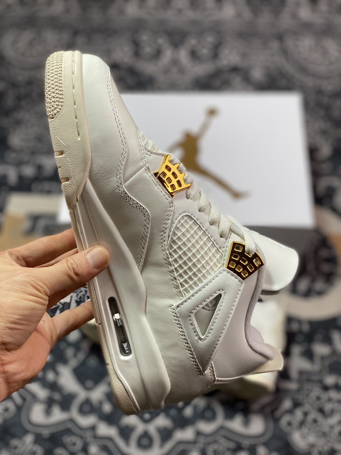 450 优选 原装级别 高端零售专供 Jordan Air Jordan 4 “Metallic Gold”白色 AQ9129-170