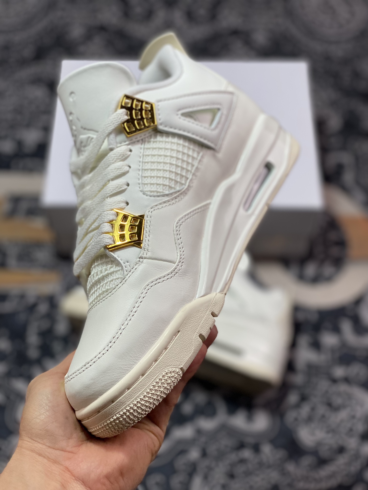 450 优选 原装级别 高端零售专供 Jordan Air Jordan 4 “Metallic Gold”白色 AQ9129-170