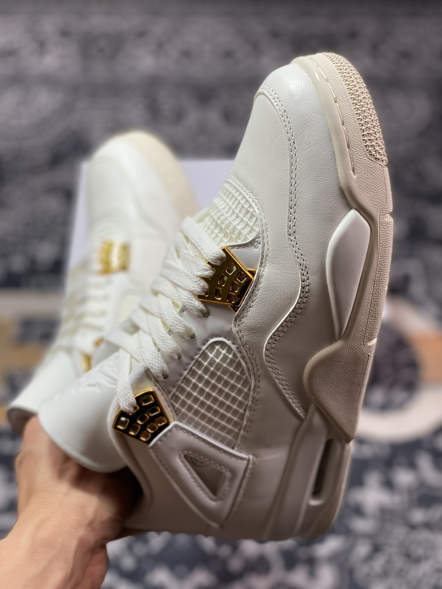 450 优选 原装级别 高端零售专供 Jordan Air Jordan 4 “Metallic Gold”白色 AQ9129-170