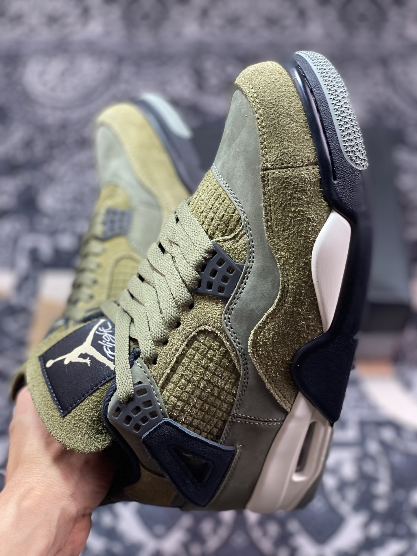 460 优选 原装级别 高端零售专供 Jordan Air Jordan 4 ”Olive” 减震防滑耐磨 中帮 复古篮球鞋 军绿色 FB9927-200