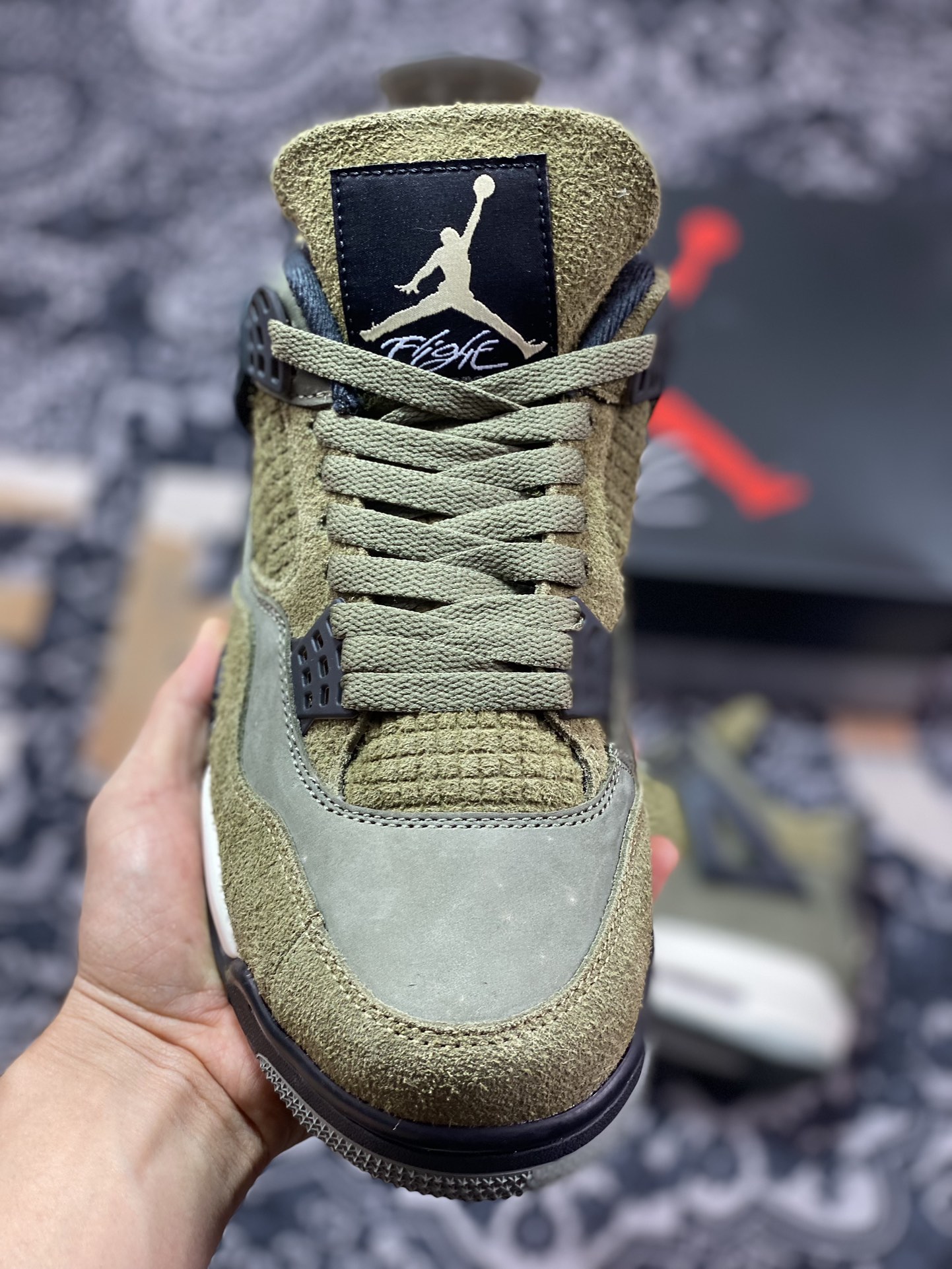 460 优选 原装级别 高端零售专供 Jordan Air Jordan 4 ”Olive” 减震防滑耐磨 中帮 复古篮球鞋 军绿色 FB9927-200