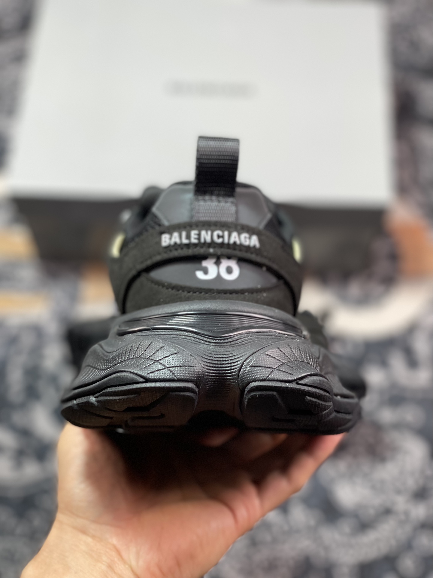 420 巴黎世家BALENCIAGA Cargo Sneaker 5XL船型系列低帮运动鞋“武士黑银LOGO做旧”784341 W2MV1 0213