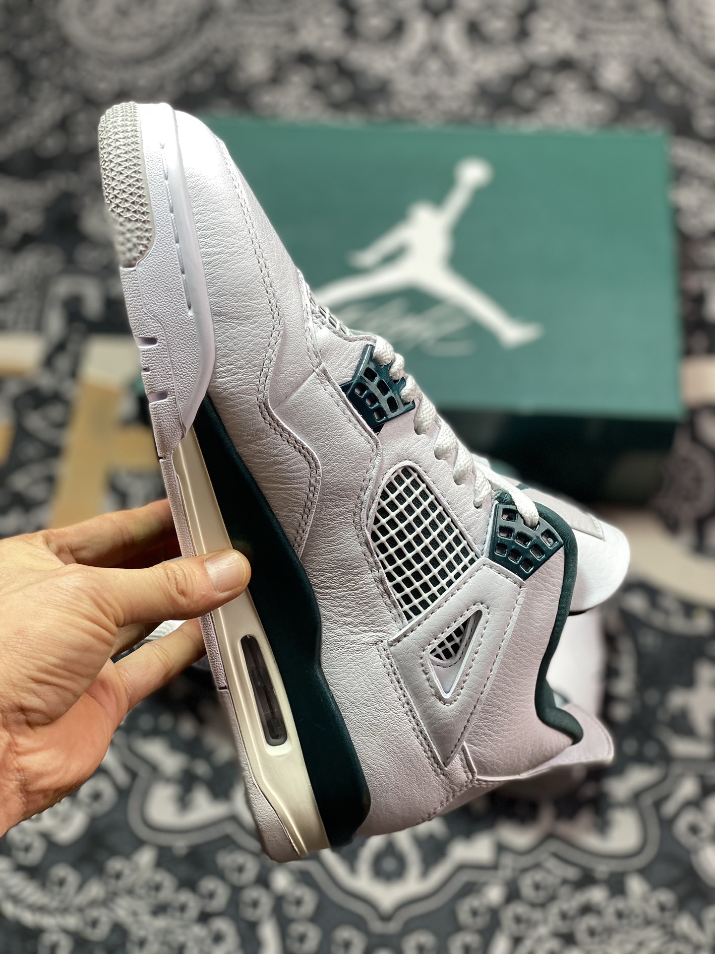 500 优选 原装级别 高端零售专供Air Jordan 4 " Oxidized Green " AJ4乔4 文化篮球鞋 白绿 FQ8138-103