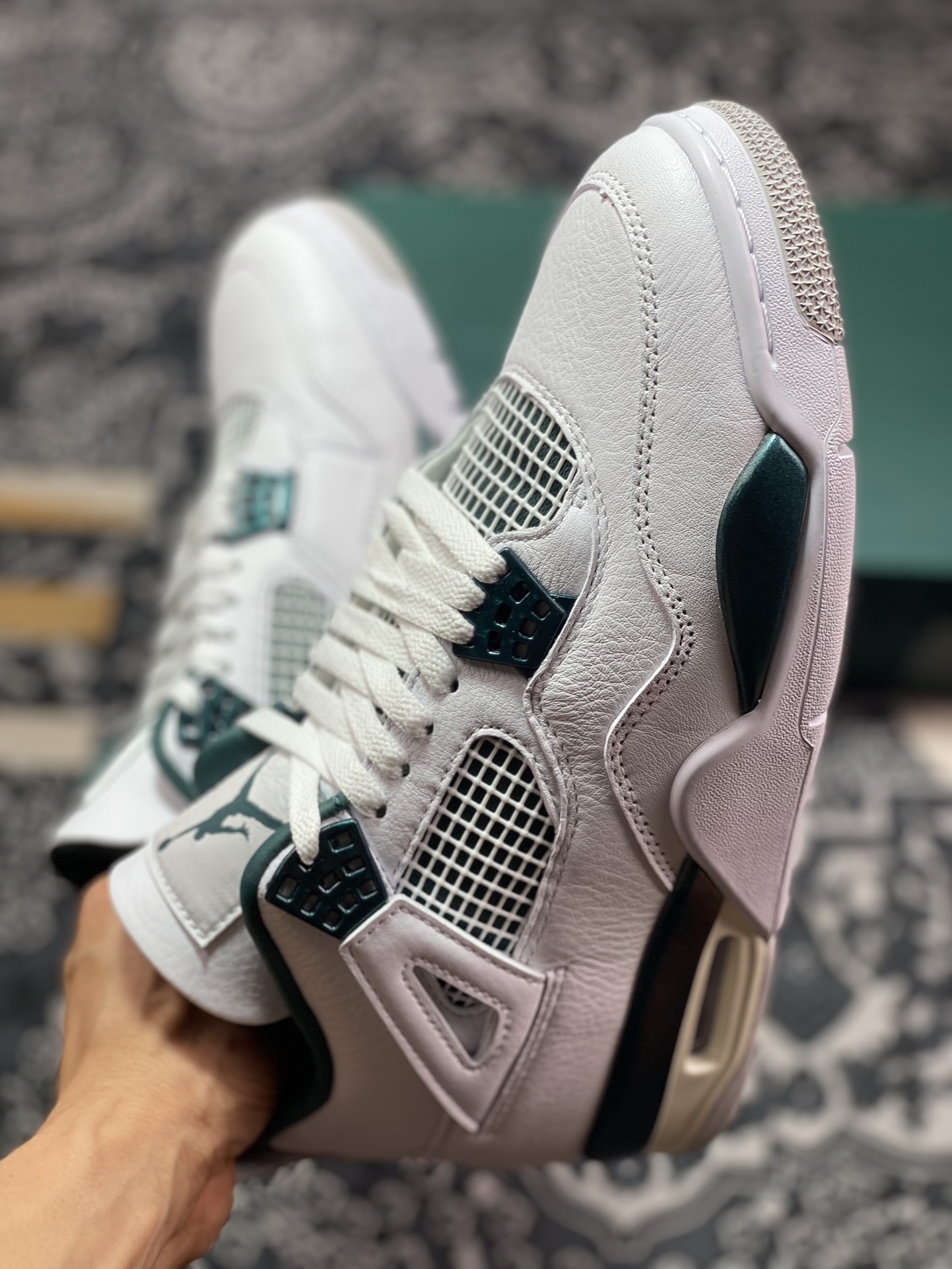 500 优选 原装级别 高端零售专供Air Jordan 4 " Oxidized Green " AJ4乔4 文化篮球鞋 白绿 FQ8138-103