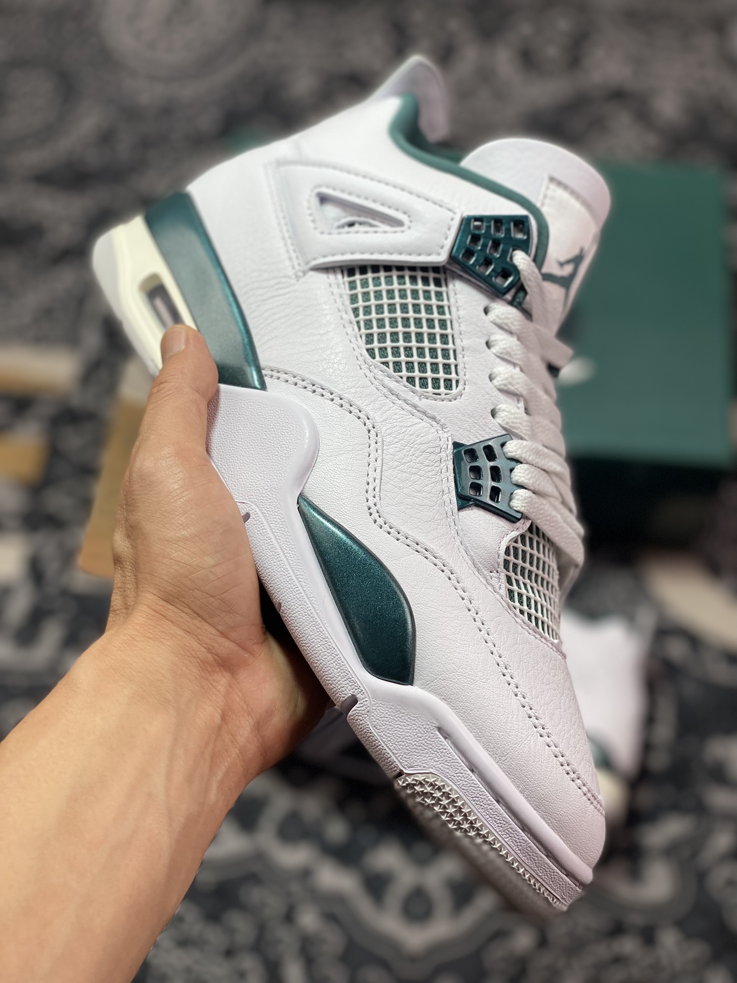 500 优选 原装级别 高端零售专供Air Jordan 4 ” Oxidized Green ” AJ4乔4 文化篮球鞋 白绿 FQ8138-103