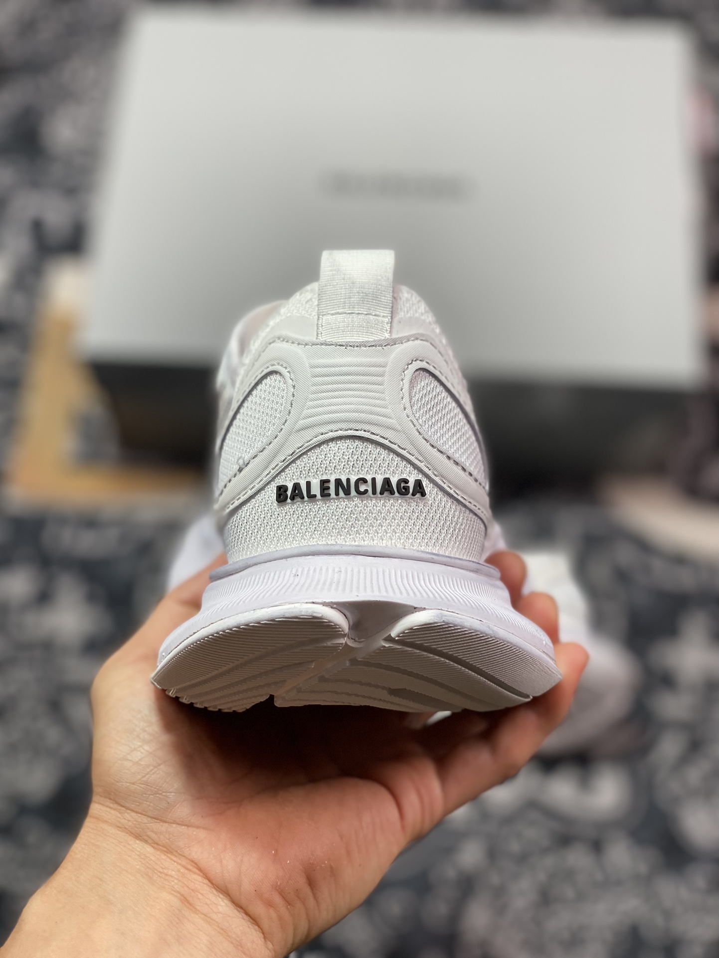 C440 巴黎世家BALENCIAGA Circuit Sneakers 环道系列低帮慢跑鞋“网织武士白黑LOGO”793944 WFLGY 0120