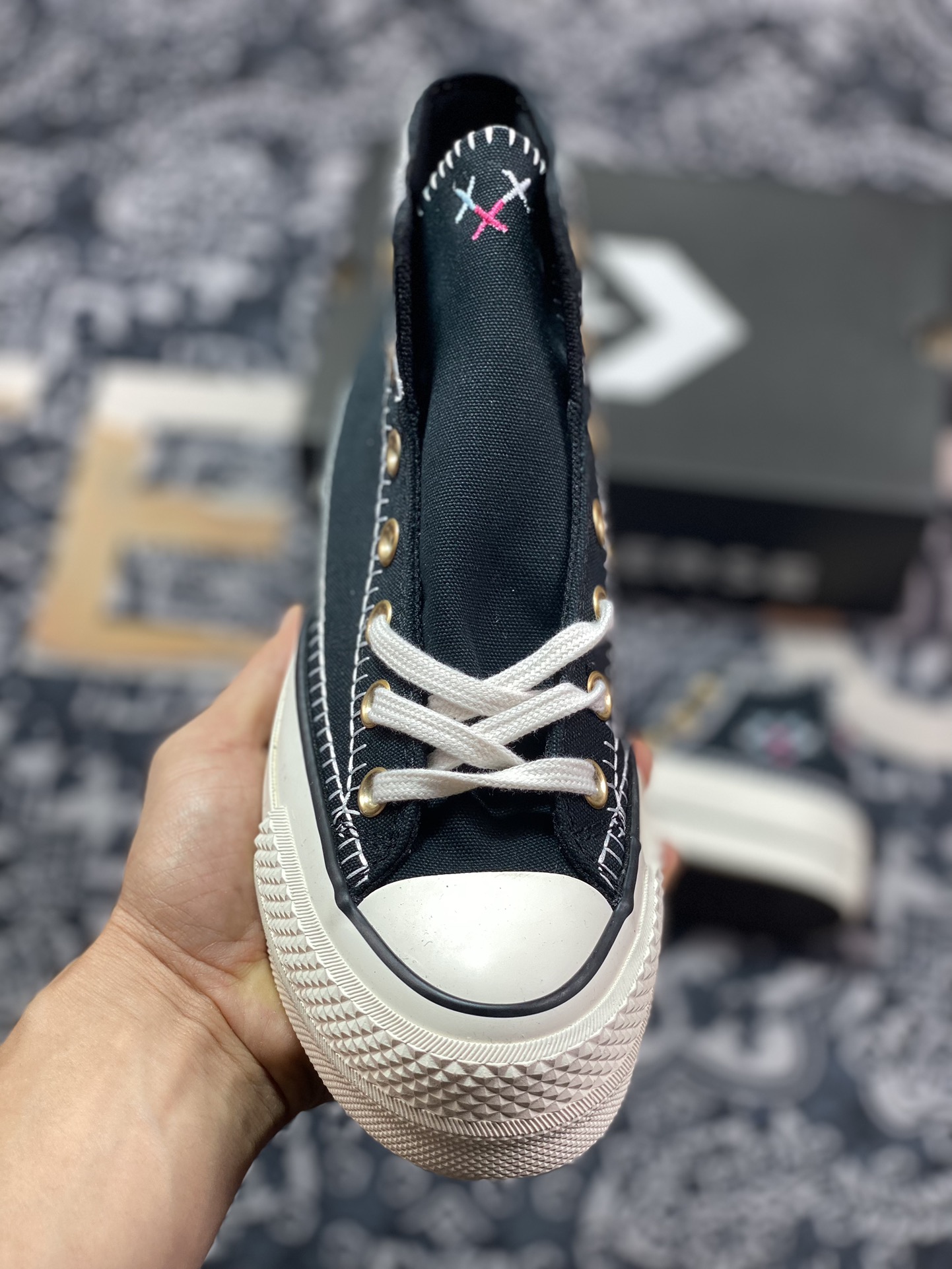 150 真标 Converse All Star Lift 车缝线 新款匡威小雏菊硫化帆布鞋 A08731C