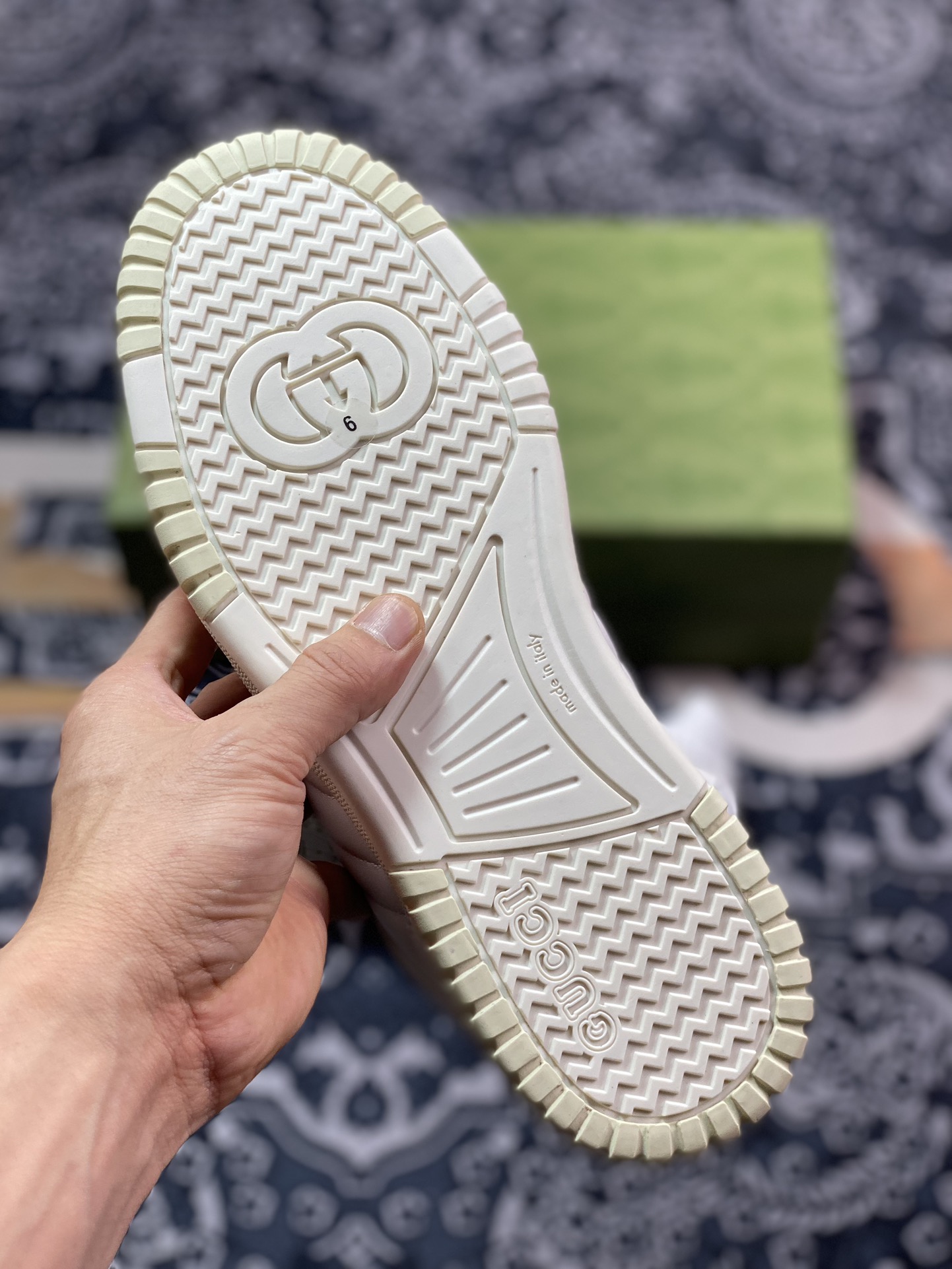 Gucci Re-Web Leather Sneakers low-top sneakers ”Leather Off-White Ebony