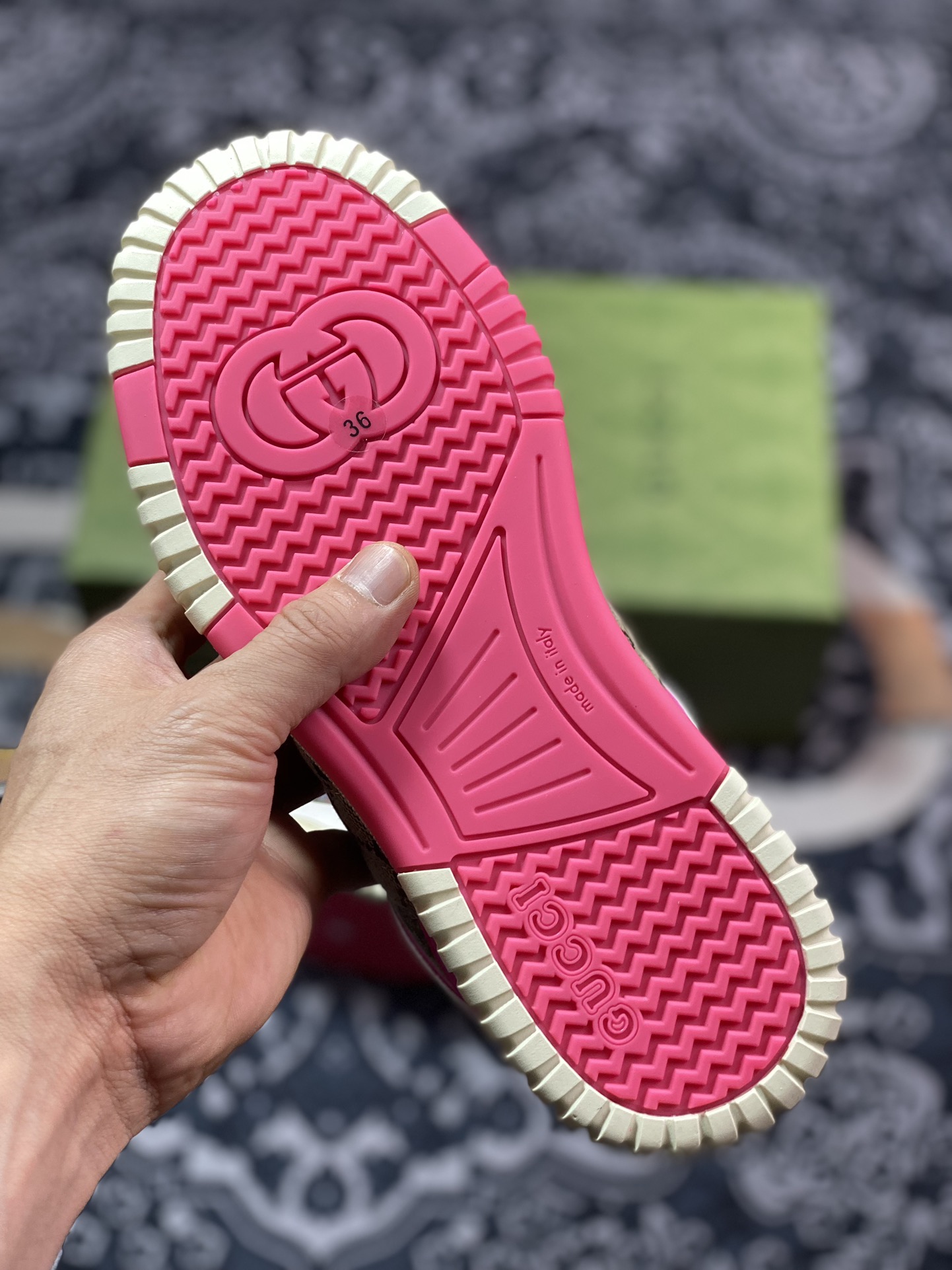 Gucci Re-Web Leather Sneakers series low-top retro sneakers ”leather beige brown rose red