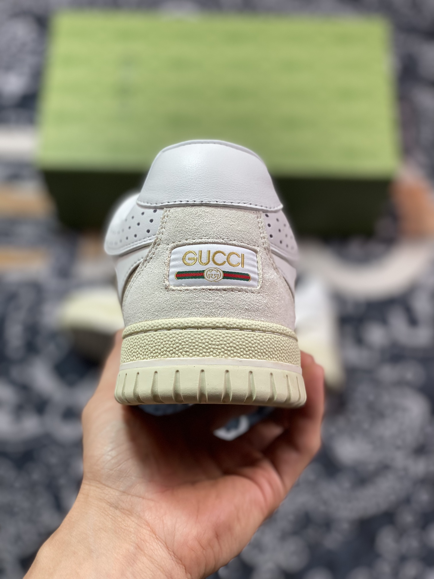 Gucci Re-Web Leather Sneakers low-top sneakers ”Leather Beige Brown