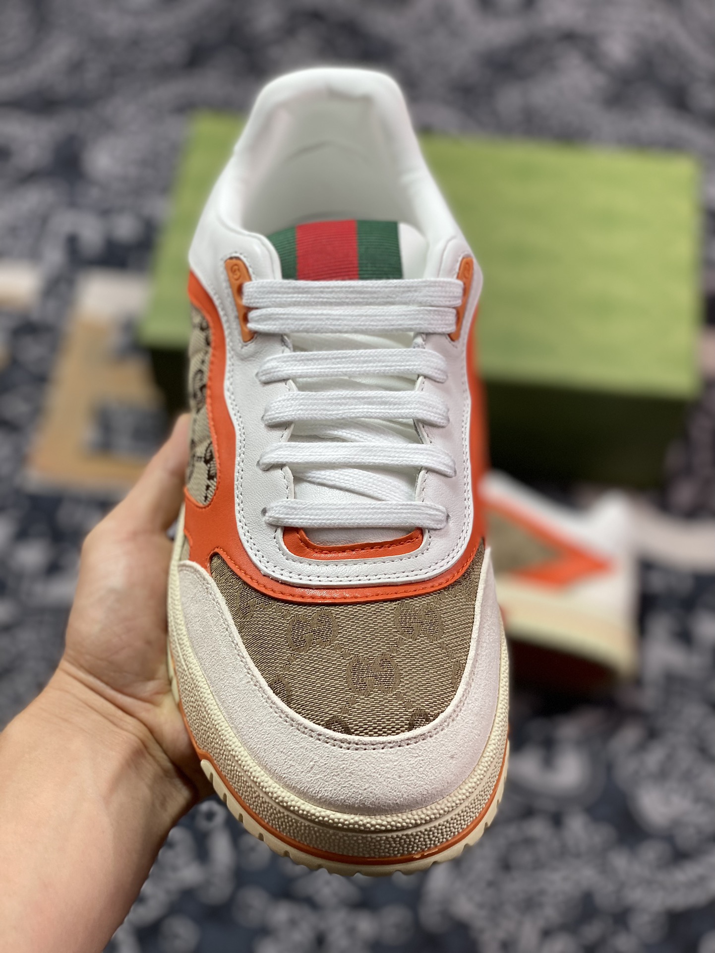 Gucci Re-Web Leather Sneakers low-top retro sneakers